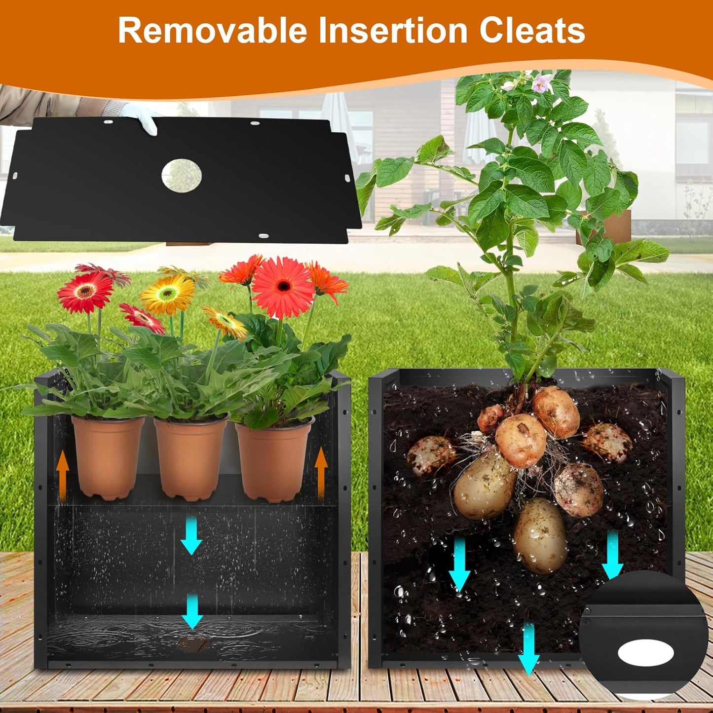 Steel Planter Box 28"x12"x28", Square Metal Planter Box Indoor&Outdoor, Steel Planter Heavy Duty for Commercial and Residential Use