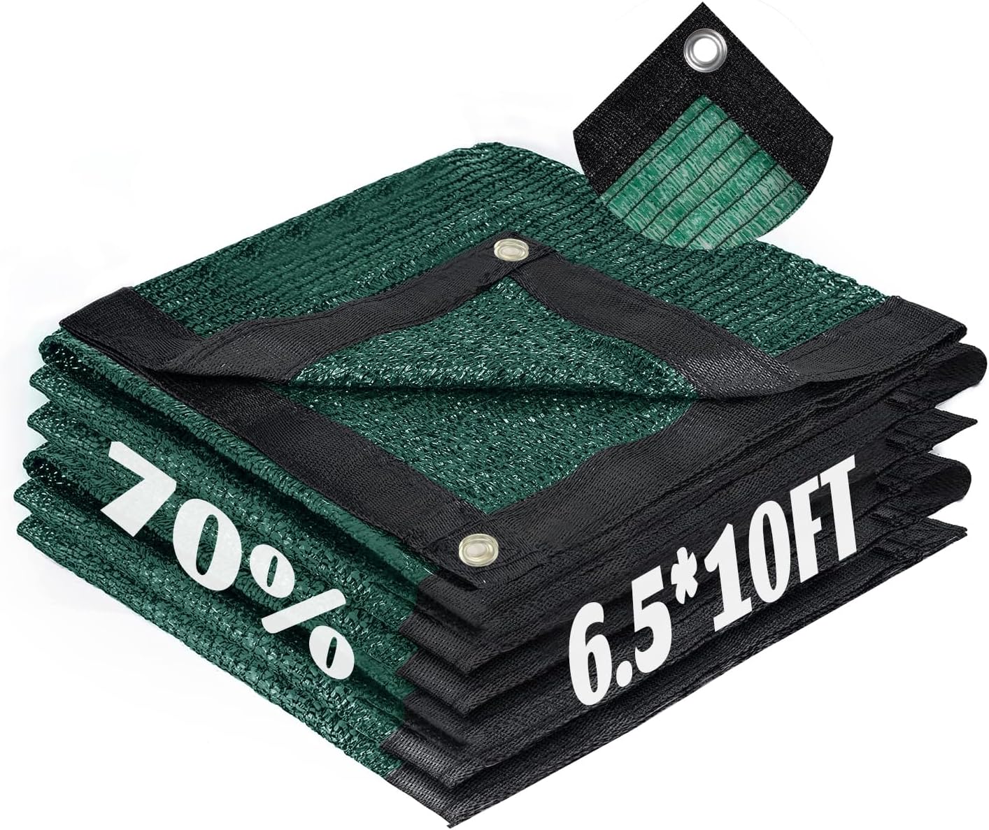 Cool Area 70% Sun Shade Cloth Mesh Tarp with Grommets for Plant Cover 6.5x10ft Patio Canopy Garden Pergola Greenhouse Car Barn Kennel Green