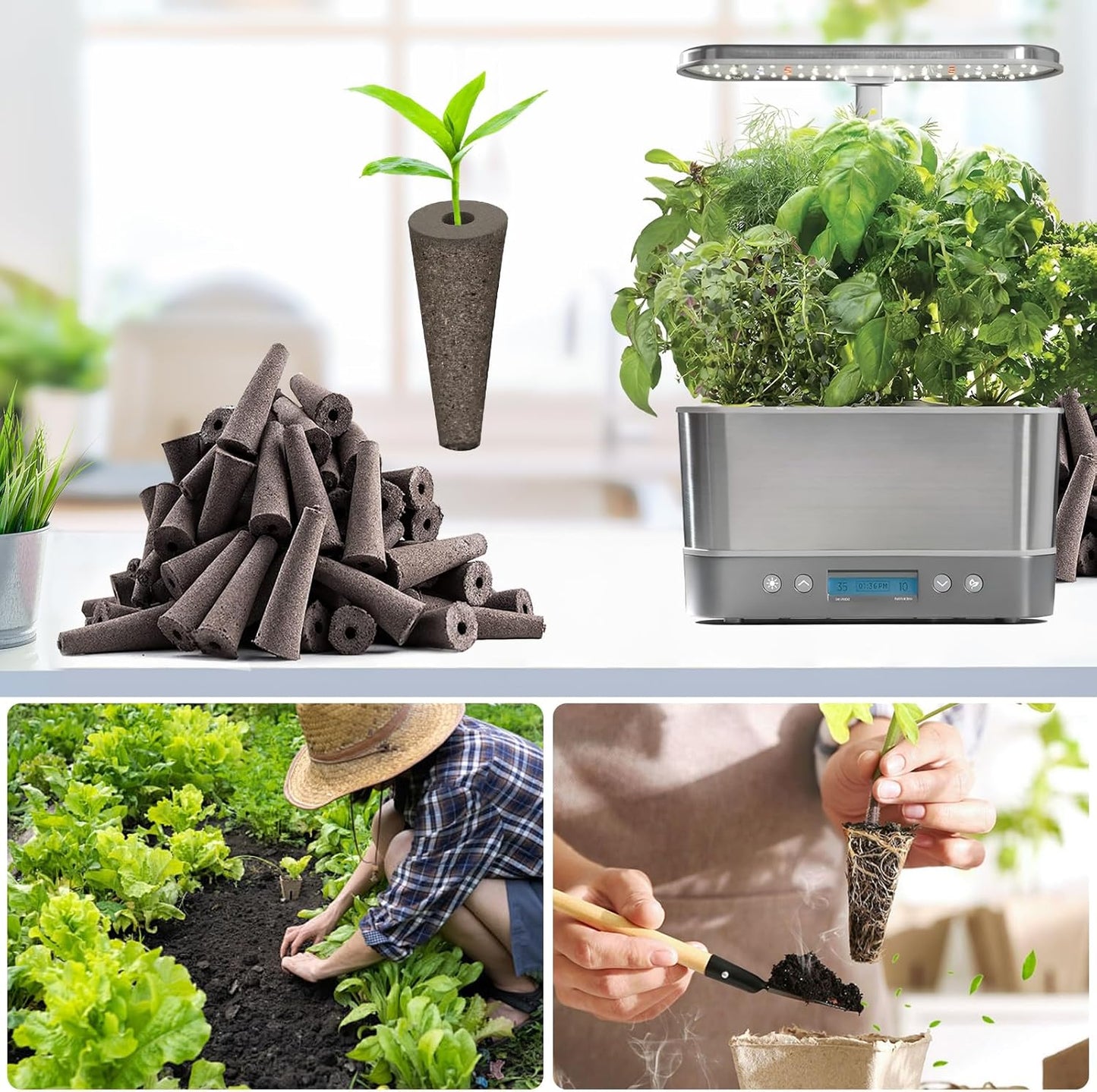 85 Pack Hydroponic Pods Supplies for Aerogarden Pods, Grow Sponges for Hydroponics, Seed Pods Kit with 36 Grow Sponges, 36 Pod Labels,12 Plant Labels, 1 Tweezer for Hydroponic Indoor Garden System