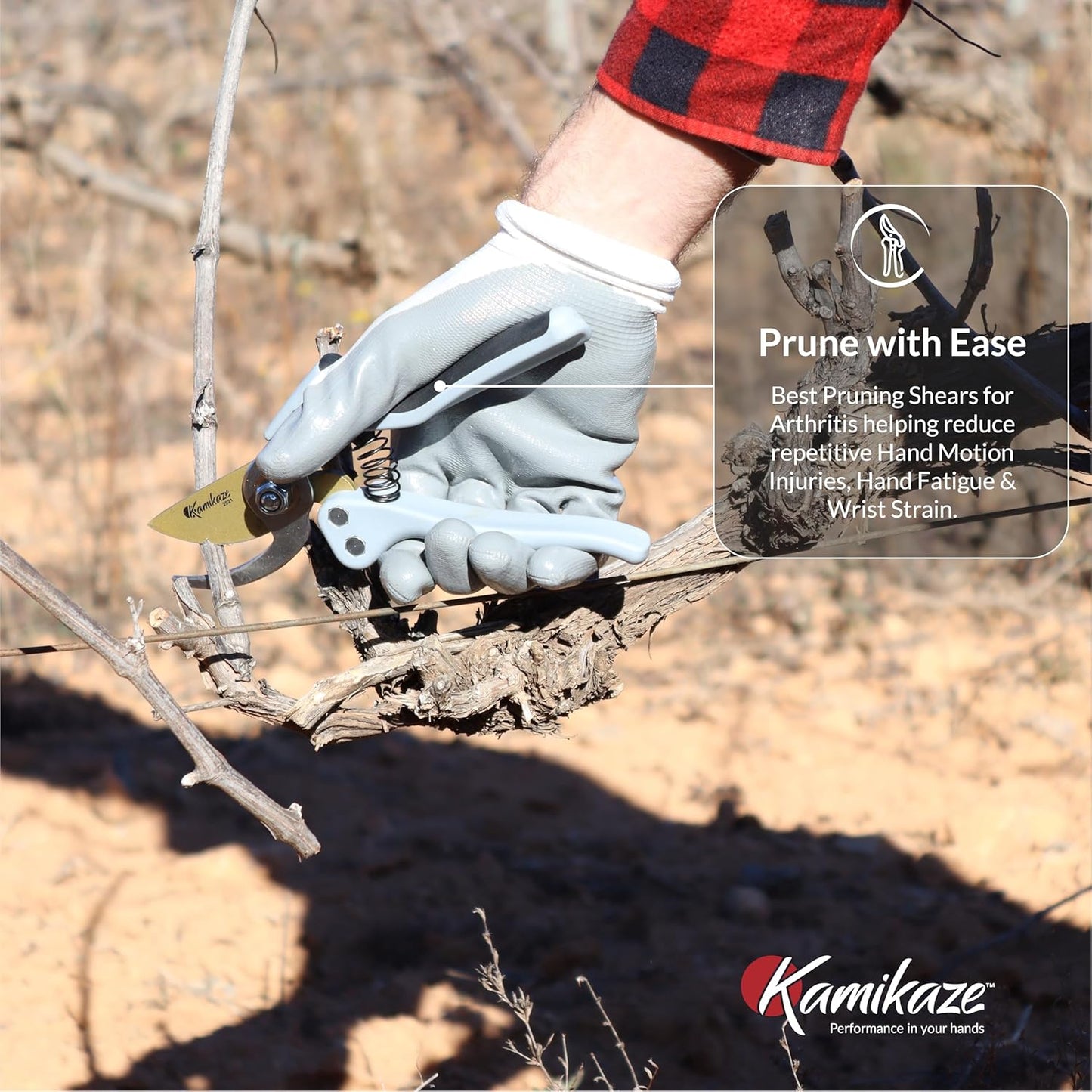 EZ Kut Kamikaze Force Bypass Pruning Shears Heavy Duty - Best Pruners for Gardening and Gifts for Women and Men - Gardening Hand Tools with a since 1988