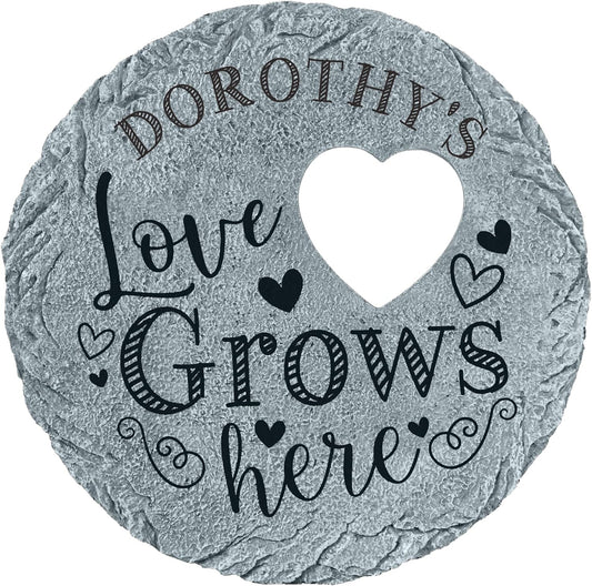 Let's Make Memories Personalized Garden Stone - Resin - Custom Garden Décor - Heart Stepping Stone - for Dad - for Father's Day