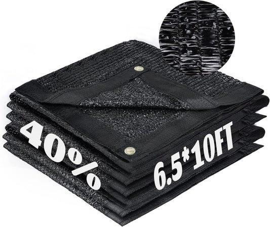 Cool Area 40% Sun Shade Cloth Mesh Tarp with Grommets for Plant Cover 6.5x10ft Patio Canopy Garden Pergola Blackhouse Car Barn Kennel Black
