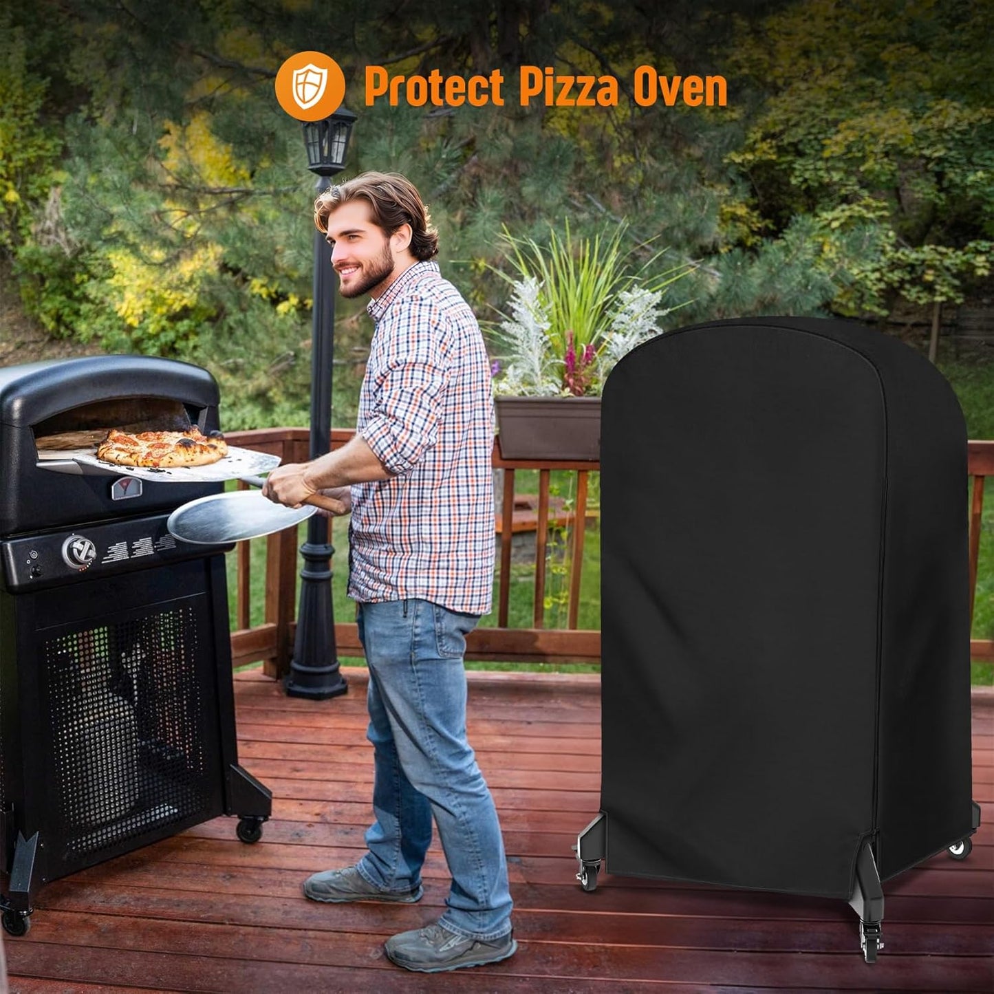 Stanbroil Pizza Oven Cover Fit Blackstone Standing Pizza Oven Model 6825, Heavy Duty 600D Polyester Canvas Pizza Oven Cover Water Resistant