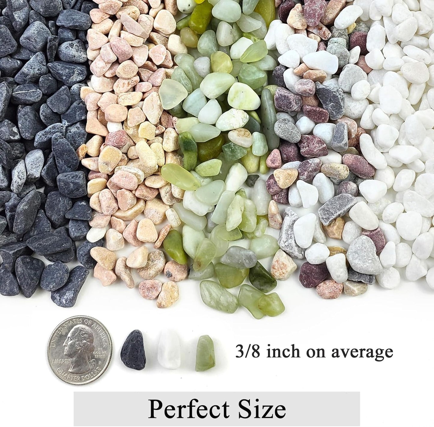 2 lbs Pea Gravel - 3/8 Inch Small Pebbles Rocks for Indoor Plants, Succulents, Cactus, Fish Tank, Terrarium, Landscaping and Decorative Stones(32 oz, 6-9 mm)