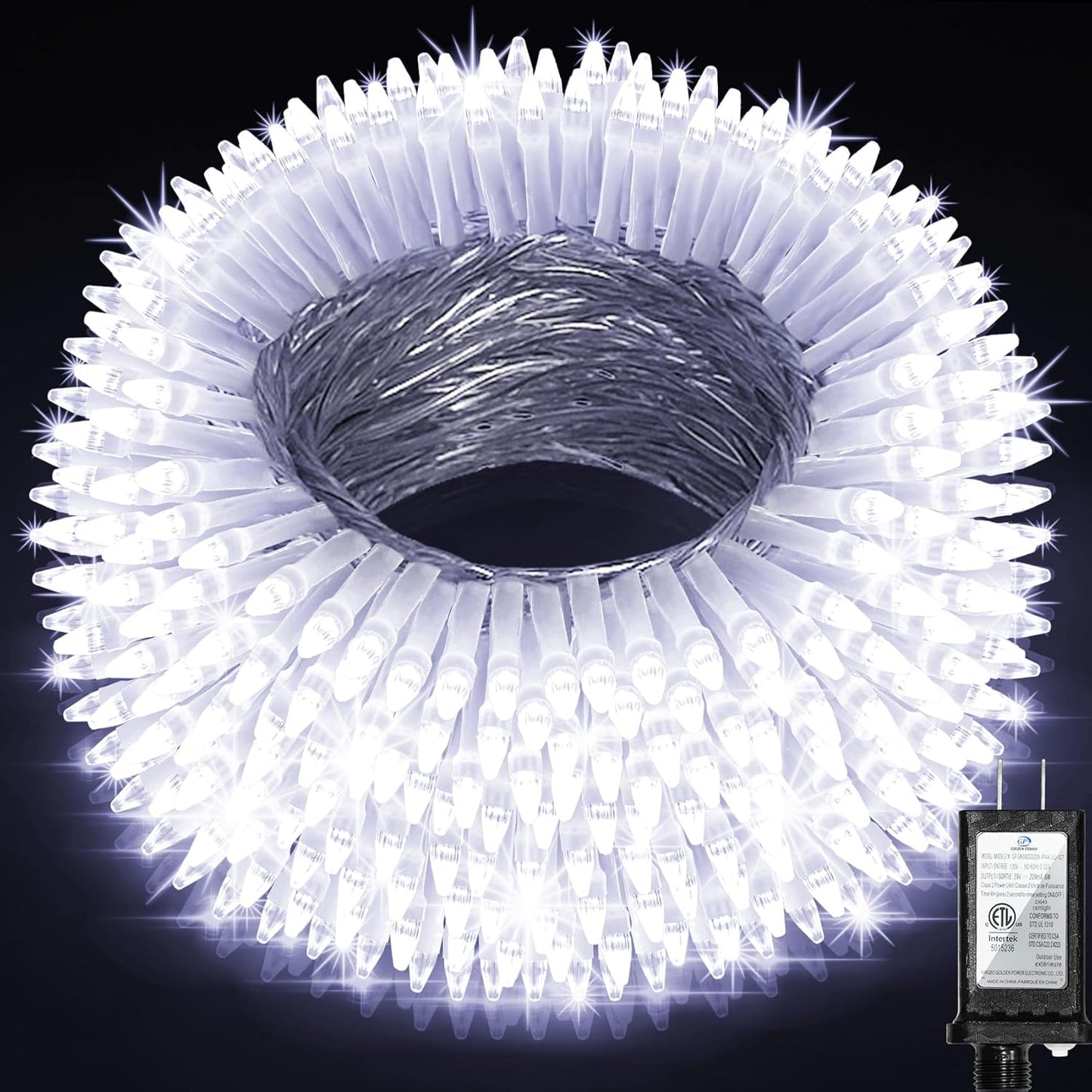 350LED Christmas Lights Indoor Outdoor, 90ft 12 Modes Cool White LED String Lights with Timer Dimmable, Waterproof Tree Lights for Xmas Patio Yard Fence Bedroom Wedding Garden Decor Cool White