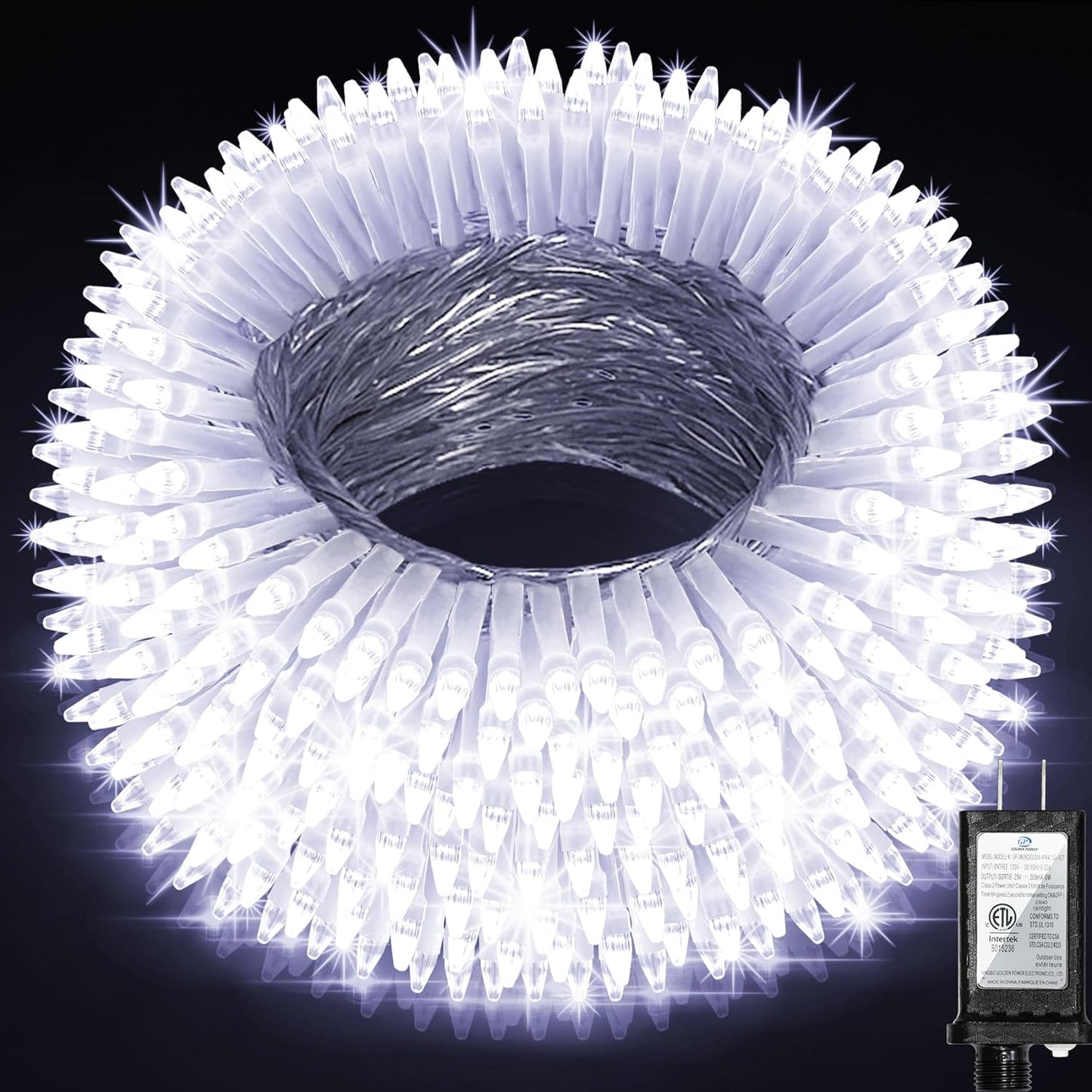 750 LED Christmas Lights - Outdoor Use, 246ft with 8 Modes, IP44 Waterproof for Xmas Patio, Yard, Fence, Deck, Balcony, Garden Decor - Cool White