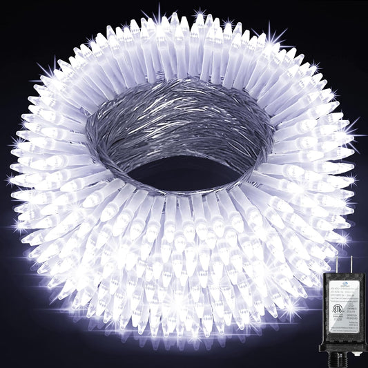 750LED Christmas Lights Outdoor Use, 240ft 12 Modes Cool White LED String Lights with Timer Dimmable, Waterproof Christmas Tree Lights for Xmas Patio Yard Fence Balcony Garden Decor Cool White