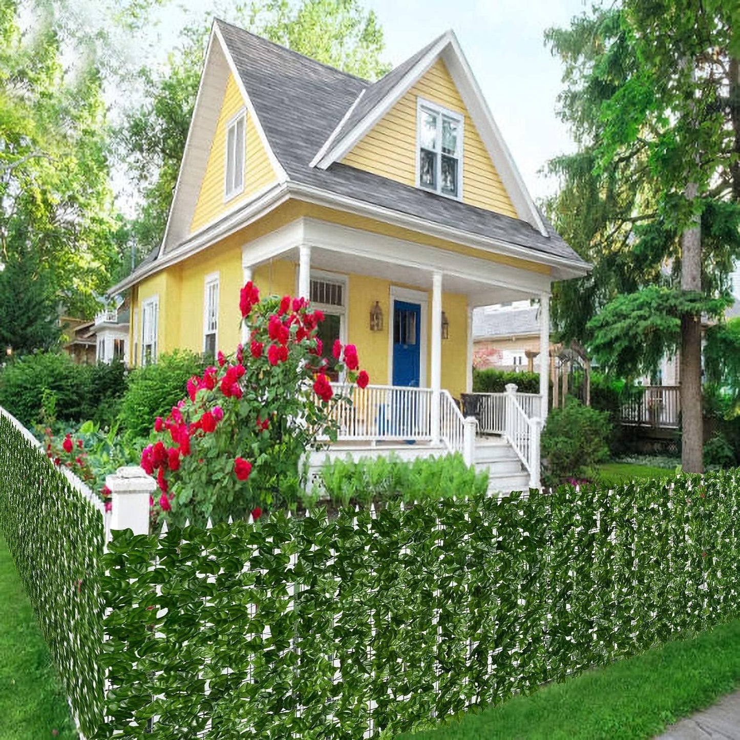 DearHouse Artificial Ivy Privacy Fence, 118x59in Artificial Hedges Fence and Faux Ivy Vine Leaf Decoration for Outdoor Garden Decor
