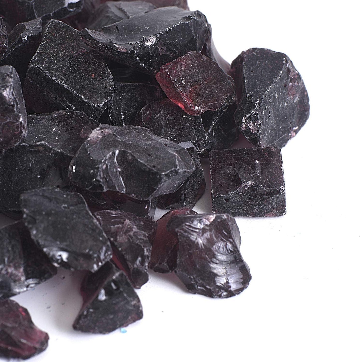 High Luster Reflective Fire Glass Gravel,Fire Gems,Fire Drops,Fire Glass Pebbles Stones Beads Chips for Fire Pit Fish Tank Aquarium Garden,1-2cm,540g/1.19lb (Grape)