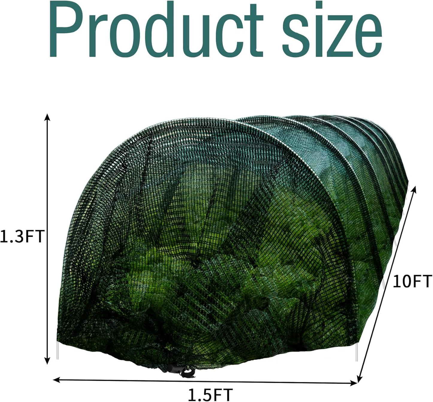 2 Pack Garden Tunnel Shade Net Cover - 10FT Shade Net Tunnel Plant Row Cover - Plant Gardening Net for Greenhouse Garden Patio Plants