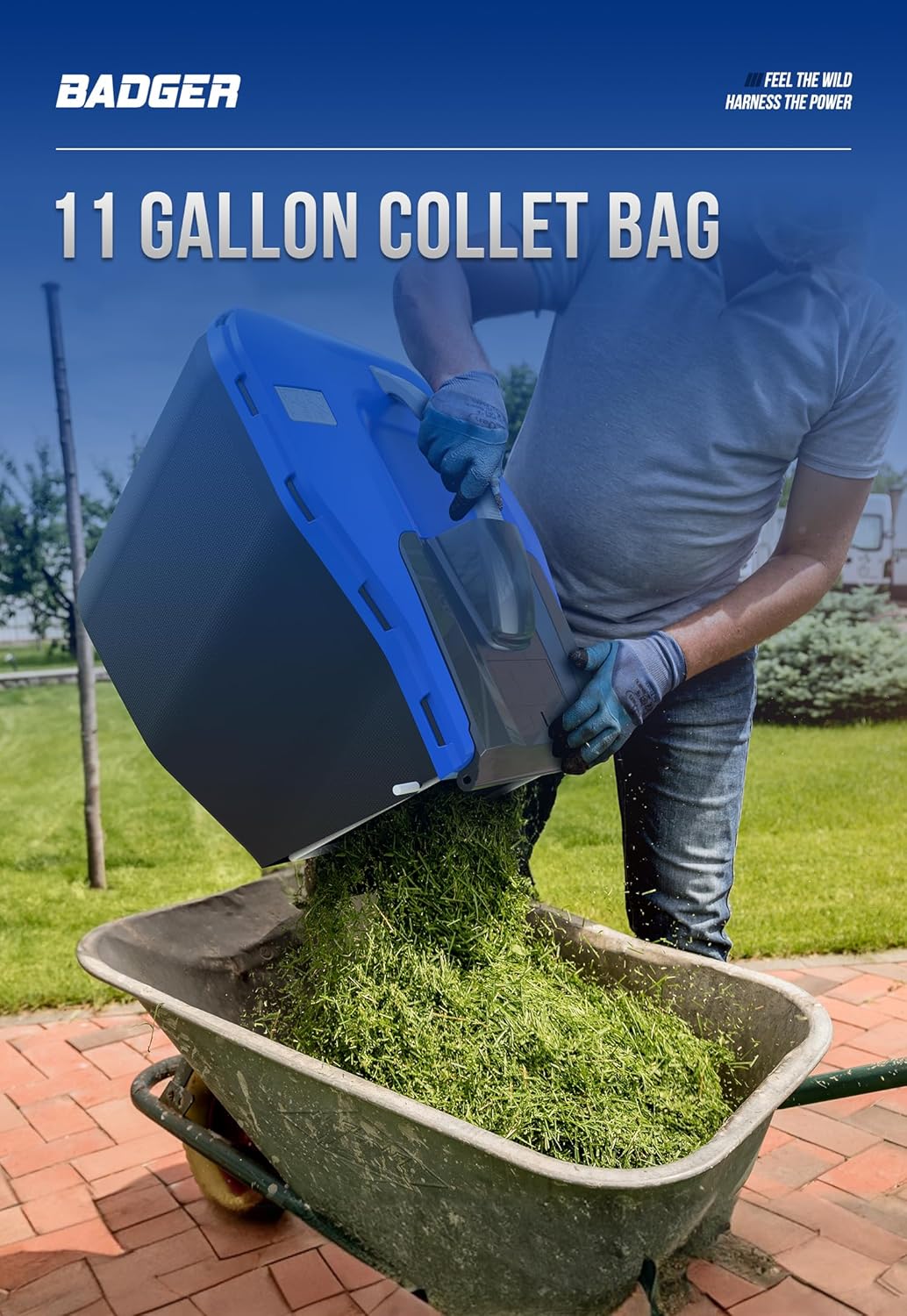 WILD BADGER POWER Lawn Mower 40V Brushless 16" Cordless, 5 Cutting Height Adjustments, Electric Lawn Mower, Quickly Folding Within 5’s, 20V*2 4.0AH Battery and Super Charger Included.