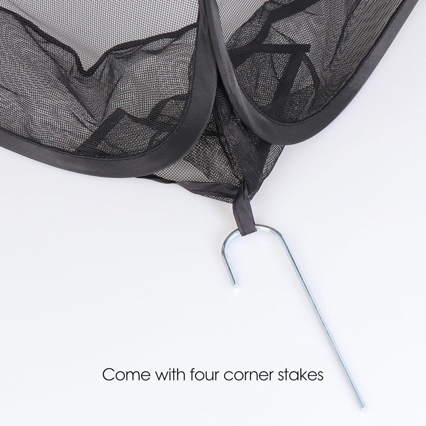 RESTCLOUD Mesh Plant Cover from Animals, Plant Netting Pest Guard Cover, Plant Tent Cage Pop-up with 4 Stakes for Vegetables, Fruits, Flowers (Black, 36 x 36 x 39 Inches)