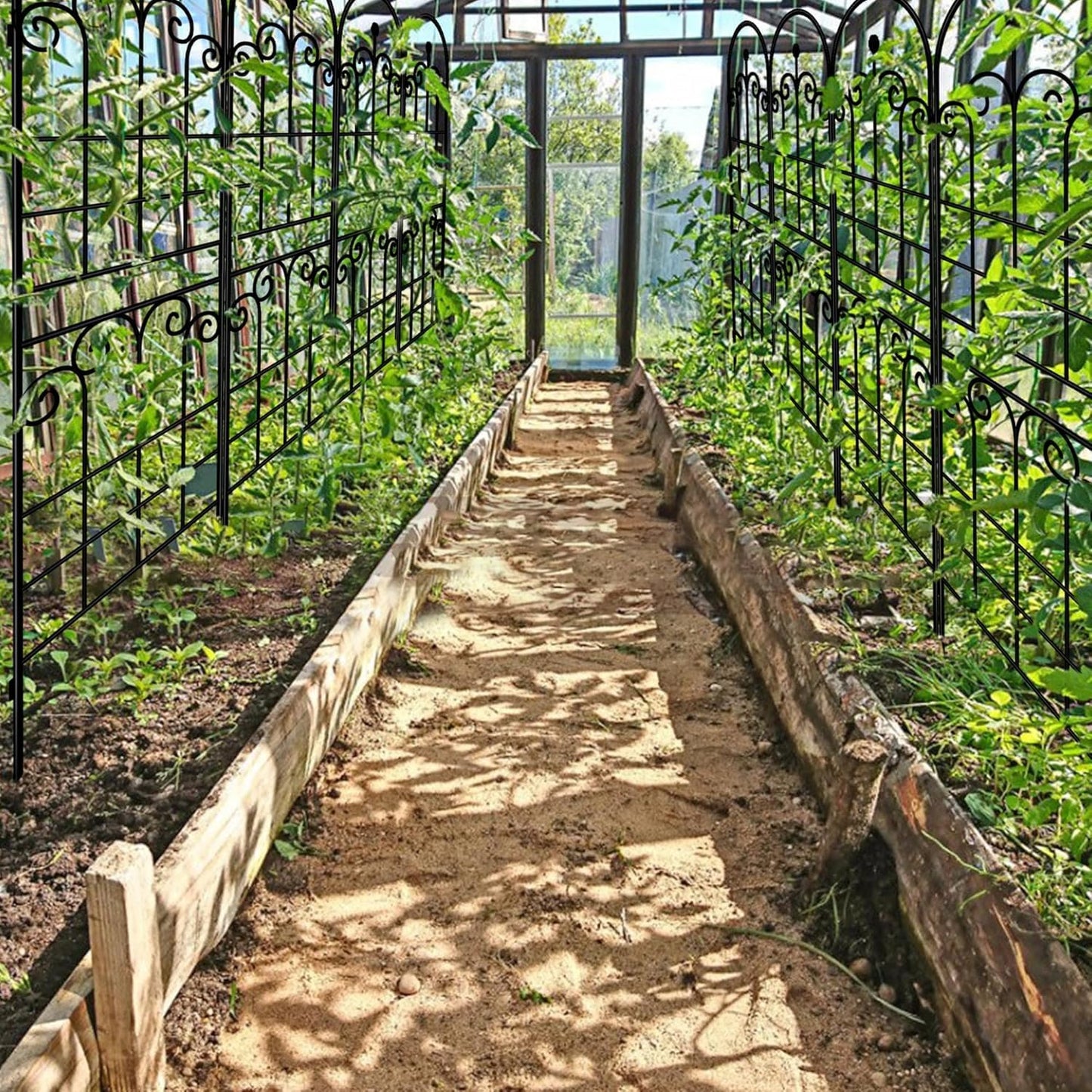 LZRS 2 Pack 71x20in Rustic Iron Arch Decoration Garden Trellis with Black Metal Coating – Perfect for Supporting Climbing Plants Outdoor, Roses, Vines, Flowers, and Vegetables.