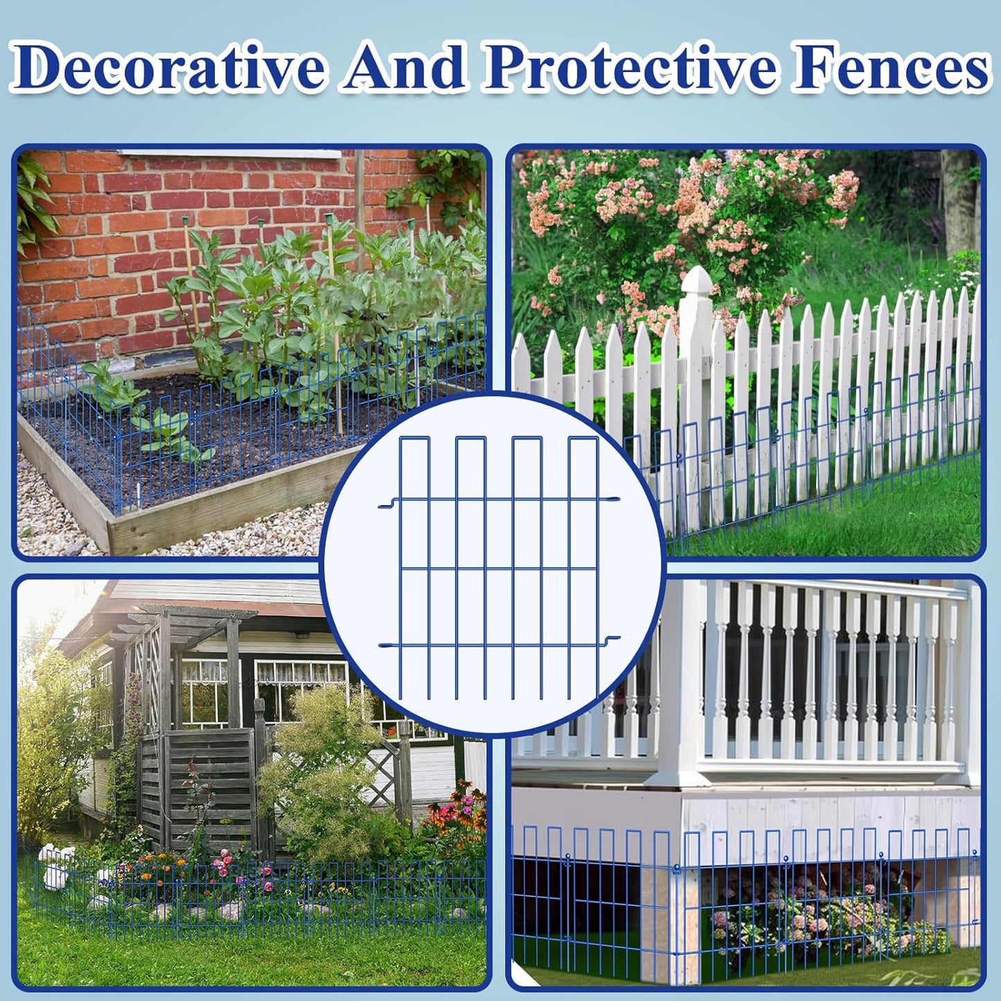 Animal Barrier Fence, 25 Panels Garden Fence Animal Barrier, 27 ft(L)×17 in(H), No Dig Fences for Dogs and Rabbits, Rustproof Metal Garden Fencing, Under Fences Border Barrier for Outdoor, Yard, Patio