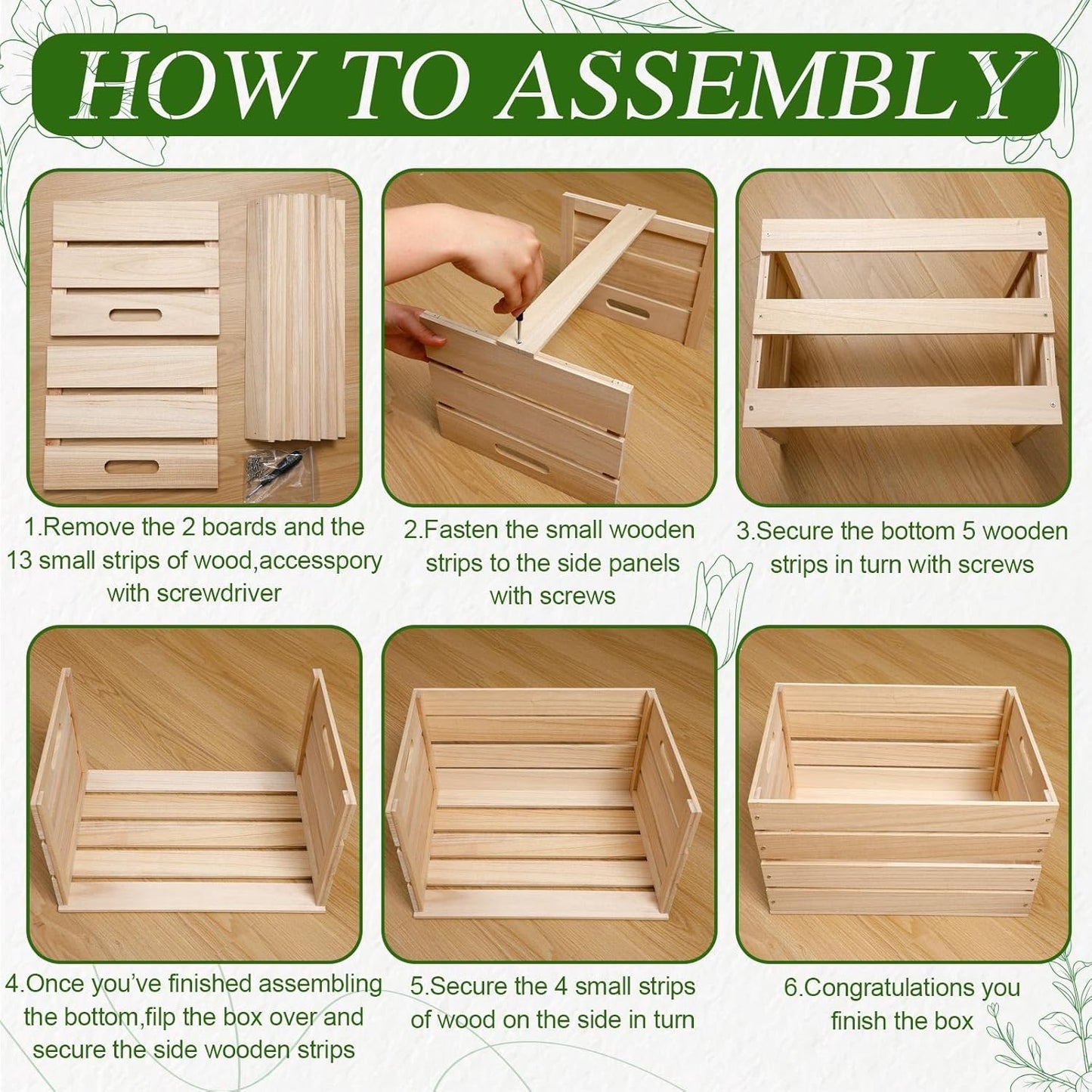 Weysat 3 Pack Large Wood Crates Box for Storage Unassembled 20 x 14 x 11'' Wooden Milk Crates with Handles Decorative Nesting Box for Display Unfinished Rustic Decor DIY Office Home Retail Art Craft