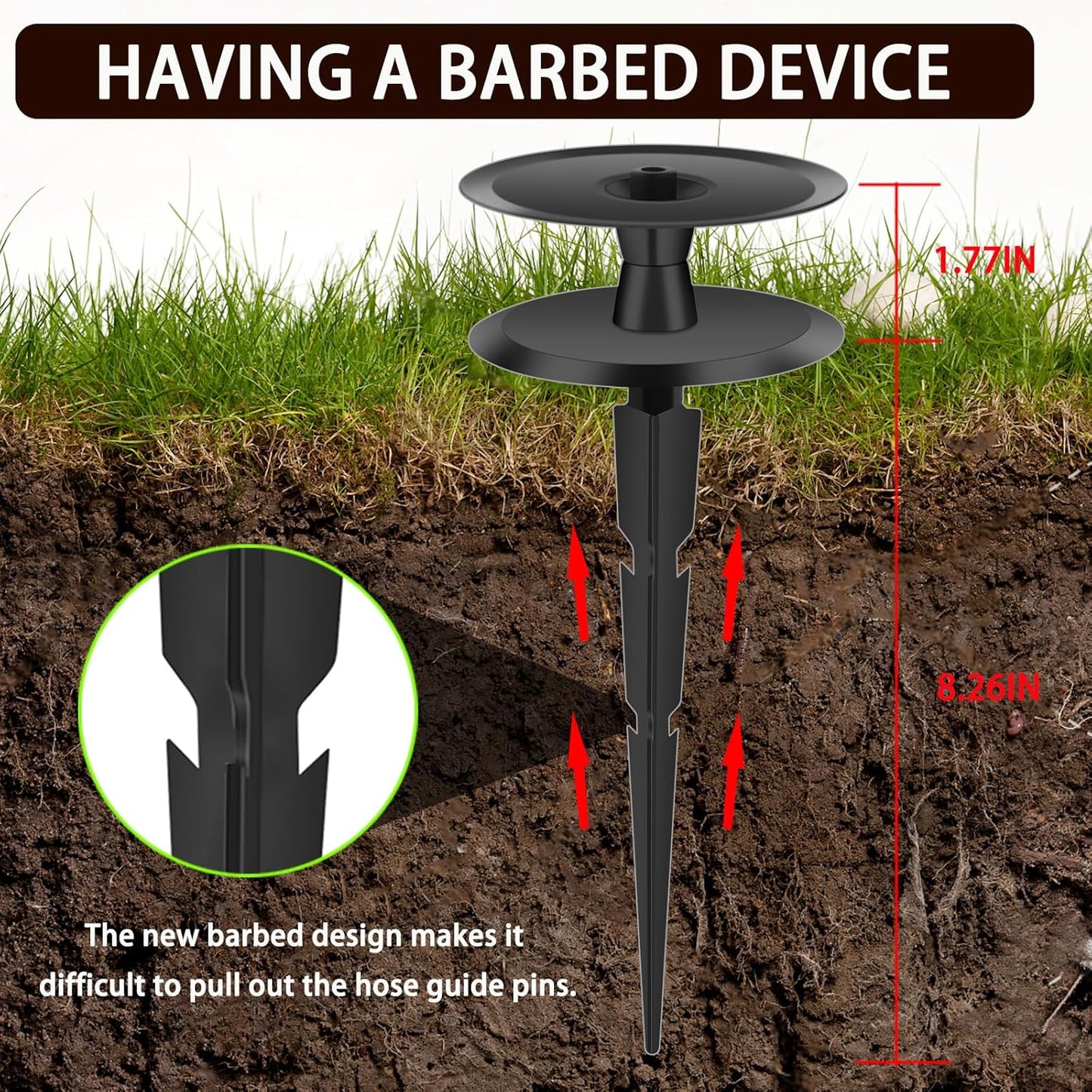 12PCS Metal Garden Hose Guide Spike, Heavy Duty Hose Guide Stake, Keep Flowering Hose Out of Flower Beds, Rustproof Coated Garden Hose Stake for Yard