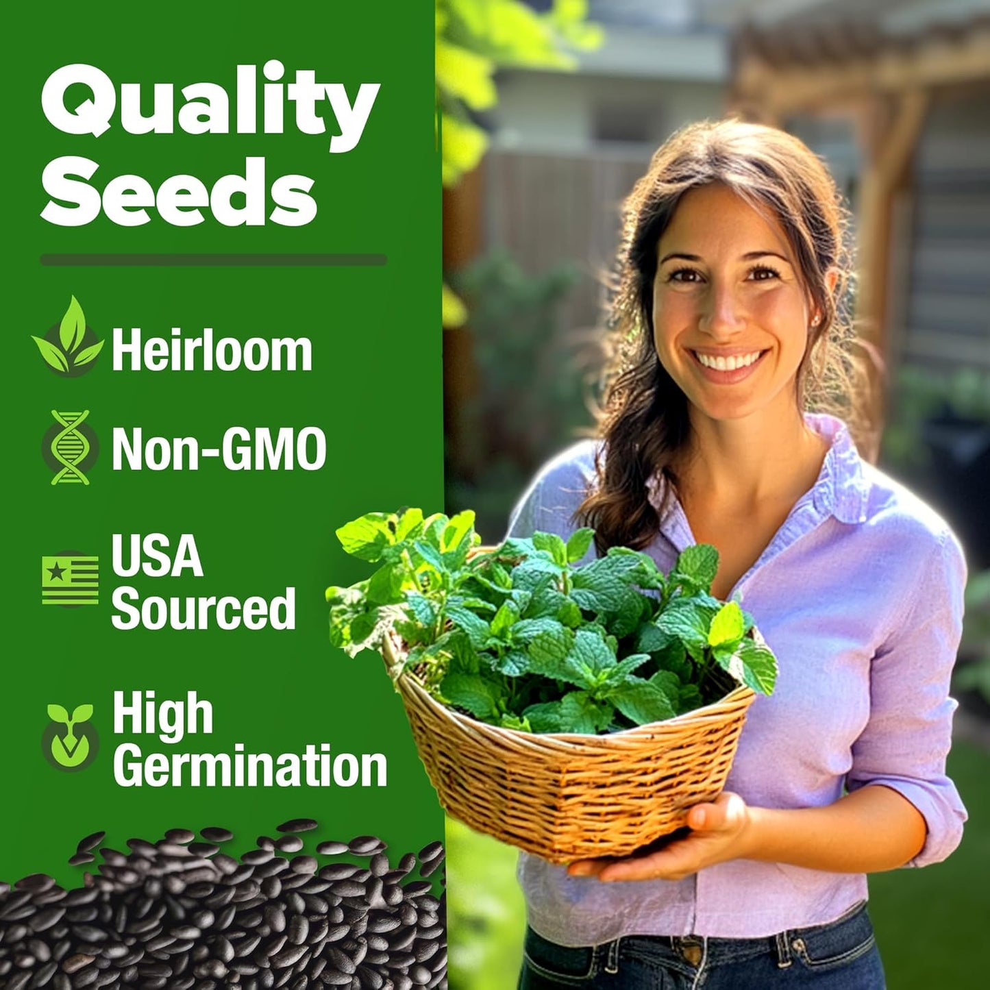 HOME GROWN Peppermint Seeds 2 Pack (Mentha × piperita) – 4,740 Heirloom Mint Seeds for Planting – 𝗡𝗢𝗡-𝗚𝗠𝗢, 𝗨𝗦𝗔-𝗦𝗢𝗨𝗥𝗖𝗘𝗗 – Grow Indoors or Outdoors, Kitchen Herb Garden Favorite