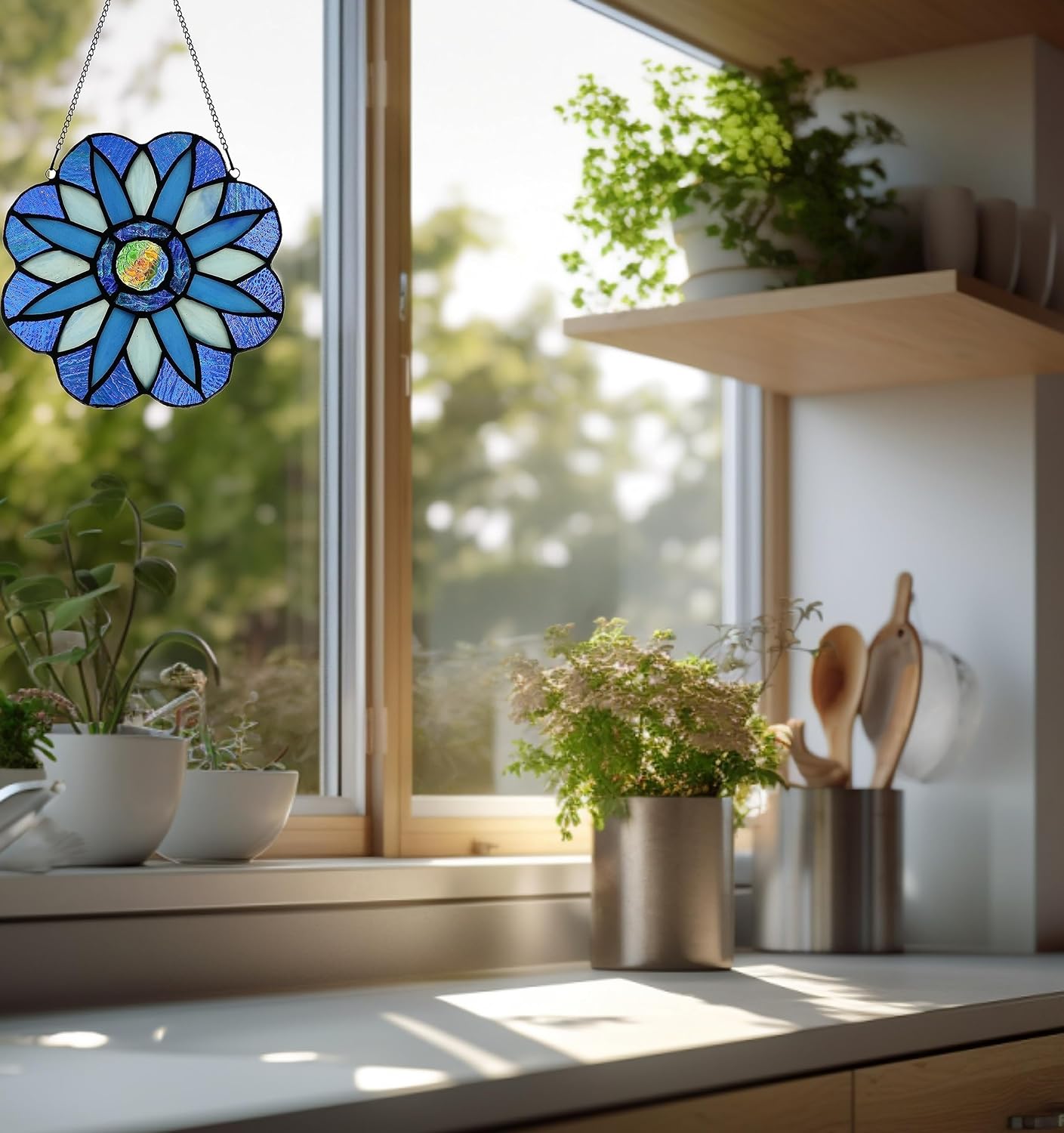 Stained Glass Window Hangings, Handcrafted Tiffany Style Sun Catchers Ornament
