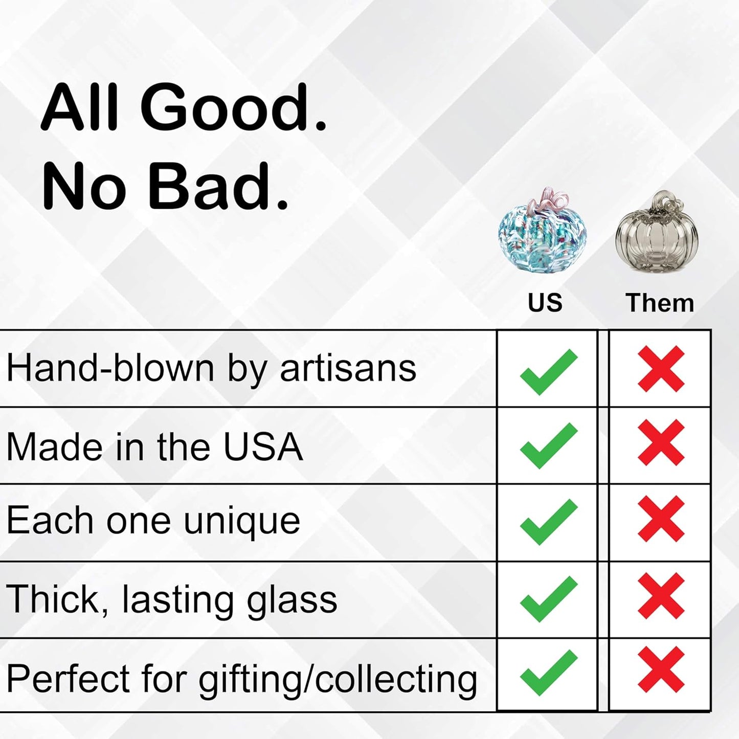 Luke Adams Glass | Handmade Glass Pumpkins | Handmade Table Top Home Decor (Squat, Harvest)