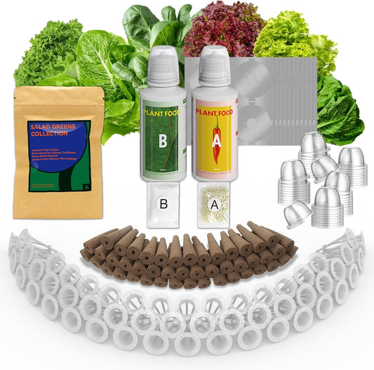 inbloom Salad Green Seed Pod Kit for AeroGarden, Ahopegarden, GARDENCUBE, MUFGA, 50 Pods (350+ Seeds with American Fast/Paris Island/Buttercrunch Lettuce, Swiss Chard, Spinach, Cauliflower, Cabbage)