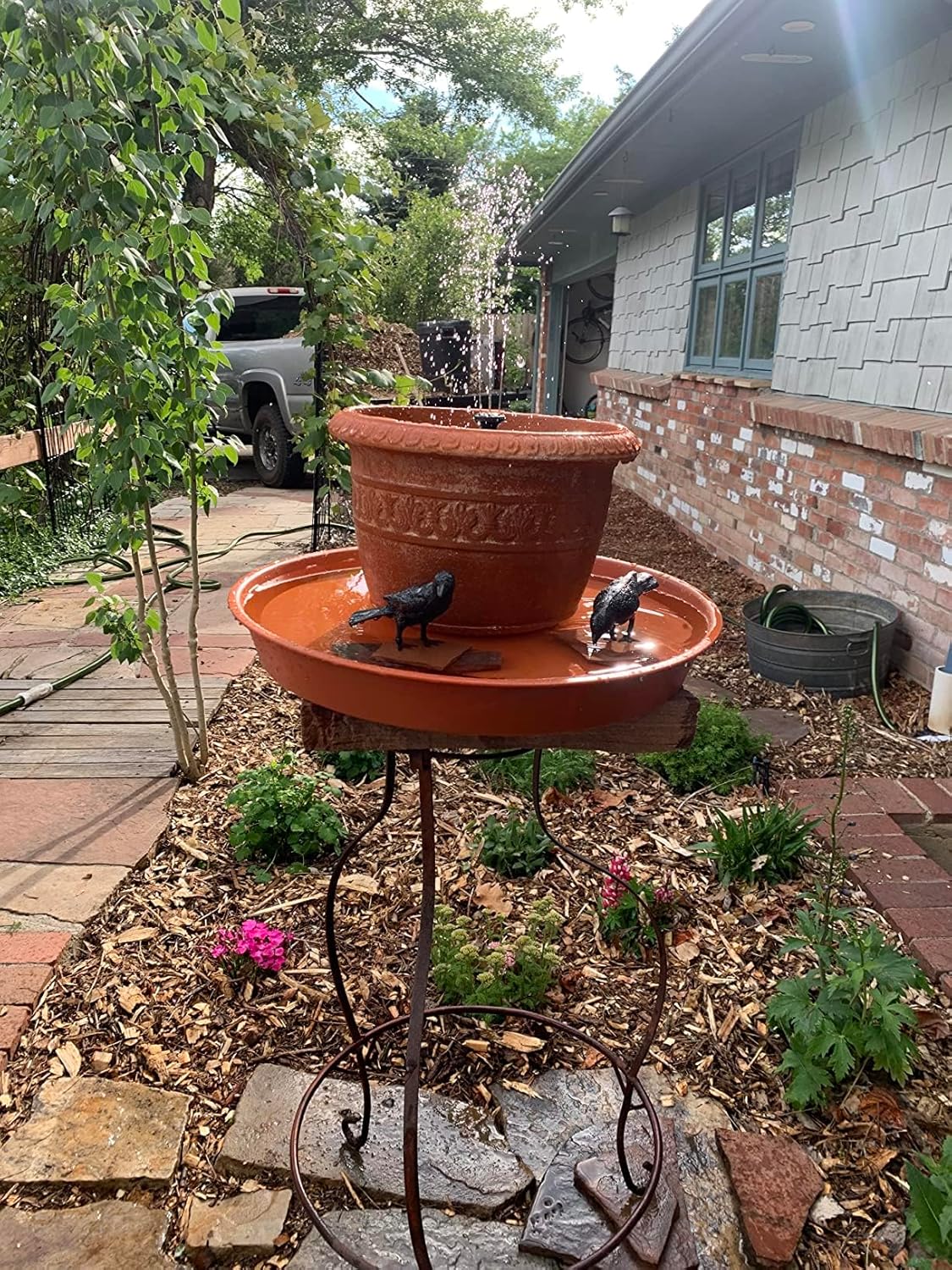 2 Pack of 16 17 inch Plant Saucer Tray (15 inch Base), 2.3" Depth, Heavy Duty Plastic Saucer 16" Round, Plant Tray for Pots, Flower Plant Saucers for Indoors (17 inch, Terracotta)