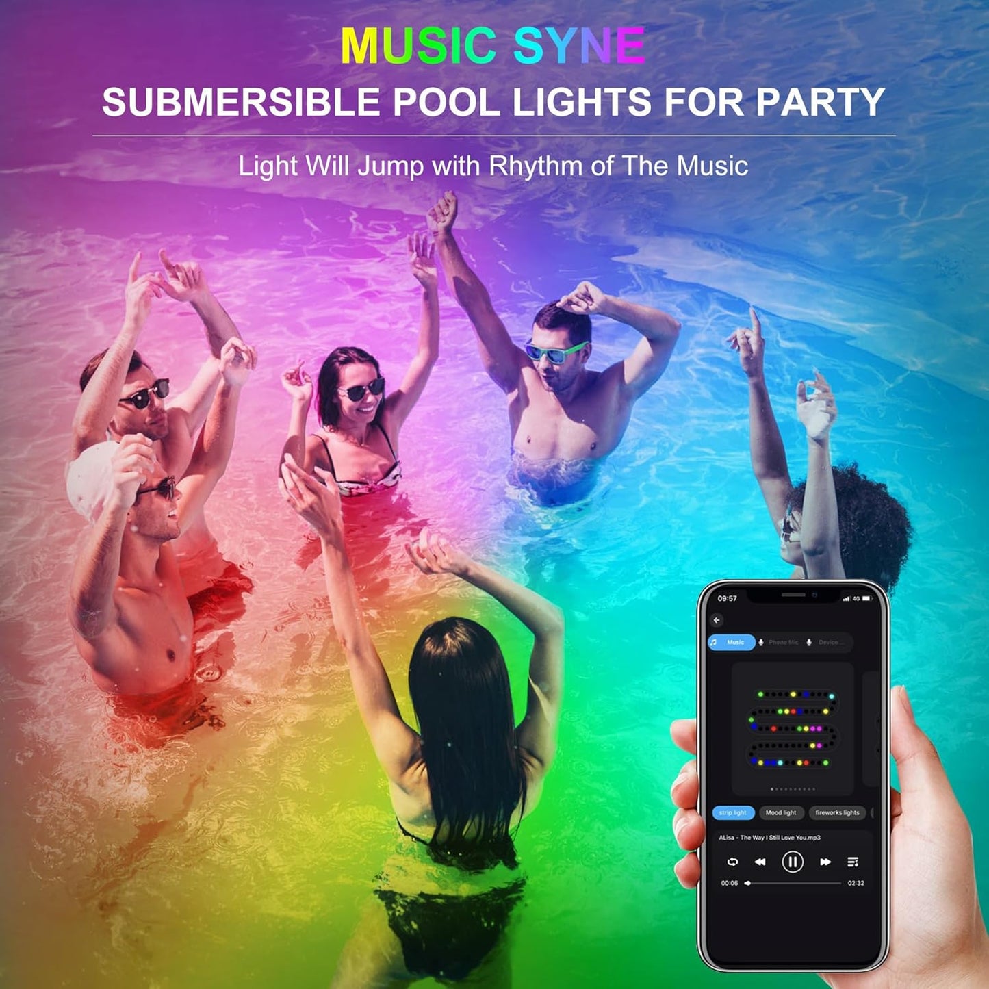 RGB Underwater Pond Lights, Super Bright LED Submersible Fountain Lights Colored Landscape Spotlights, Bluetooth APP Control IP68 Waterproof for Fish Aquarium Tank Garden Yard Pool (Set of 12)