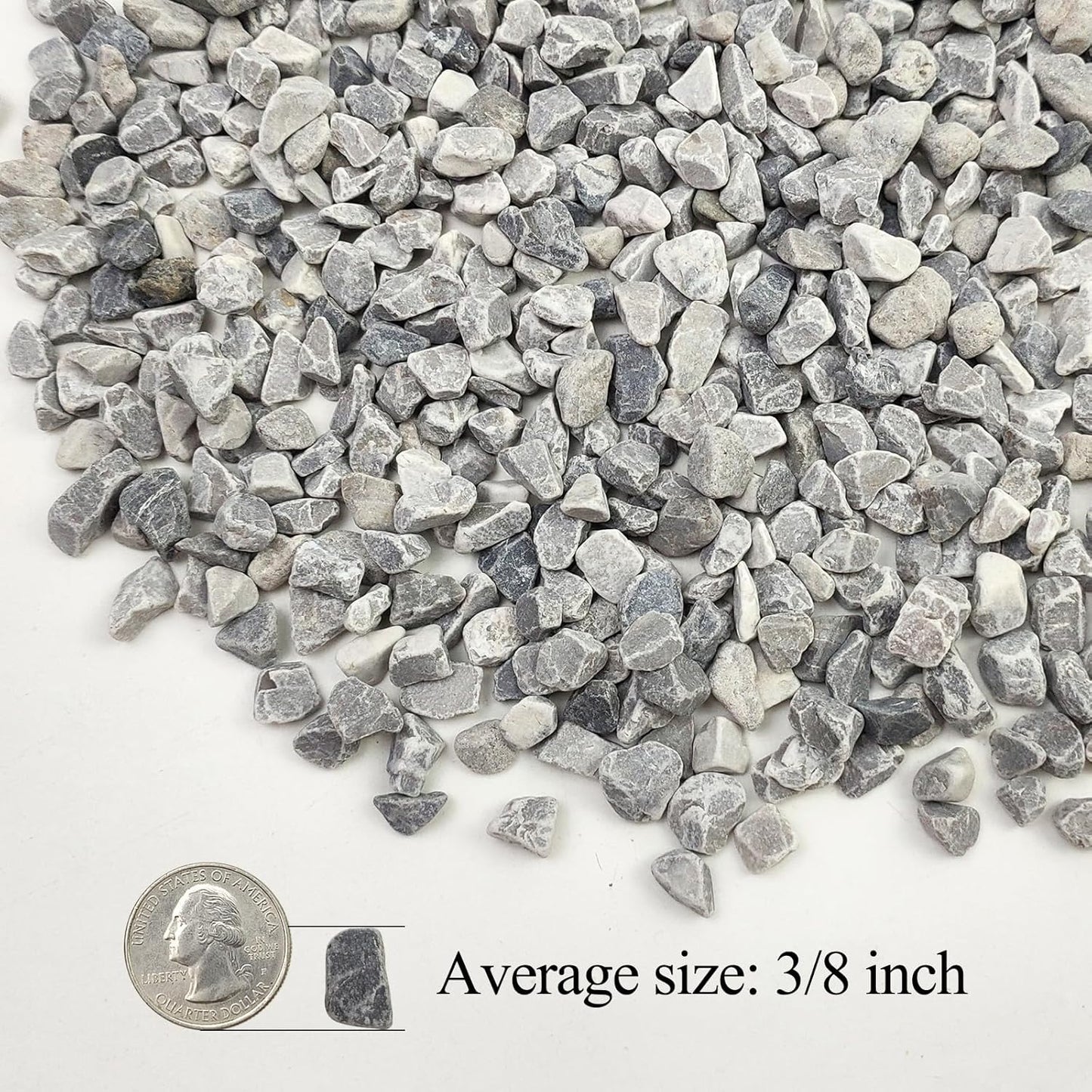 5lbs Grey Pebbles for Landscaping, 3/8inch Small Rocks for Succulent Cactus Plants, Natural Polished Pebbles, River Rocks for Plants, Vases, Garden