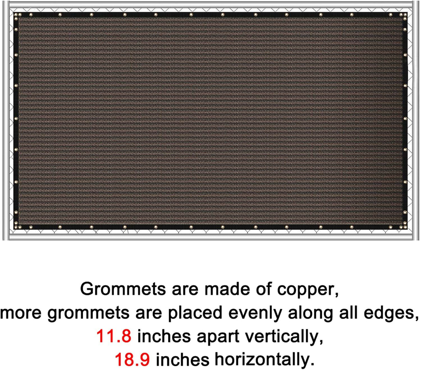 Sunnyglade 6 feet x 50 feet Privacy Screen Fence Heavy Duty Fencing Mesh Shade Net Cover for Wall Garden Yard Backyard (6 ft X 50 ft, Brown)