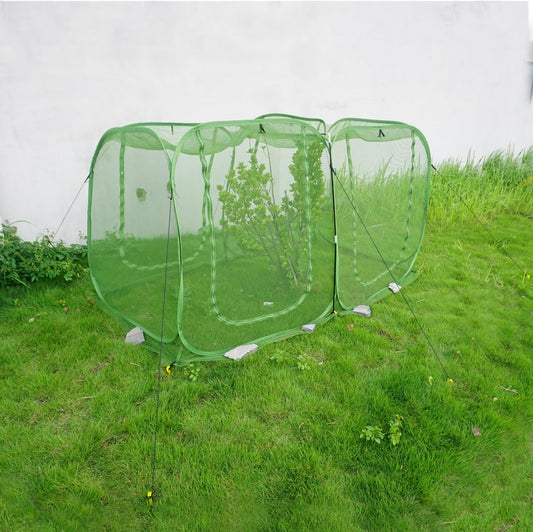 Pop Up Mesh Plant Cover 96’’x48’’x48’’, Garden Row Plant Cover for Raised Garden Bed, Plant Tent for Vegetables, Seedlings Fruits and Herbs Breathable Outdoor Lawn, Yard Use
