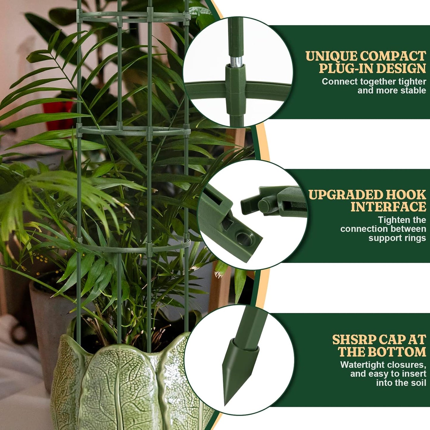 Garden Trellis, Tomato Cage Tall Plant Support Climbing Vines Flowers Stands Cucumber Trellis Plant cage(Tall 55.1 inches，2 Pack)