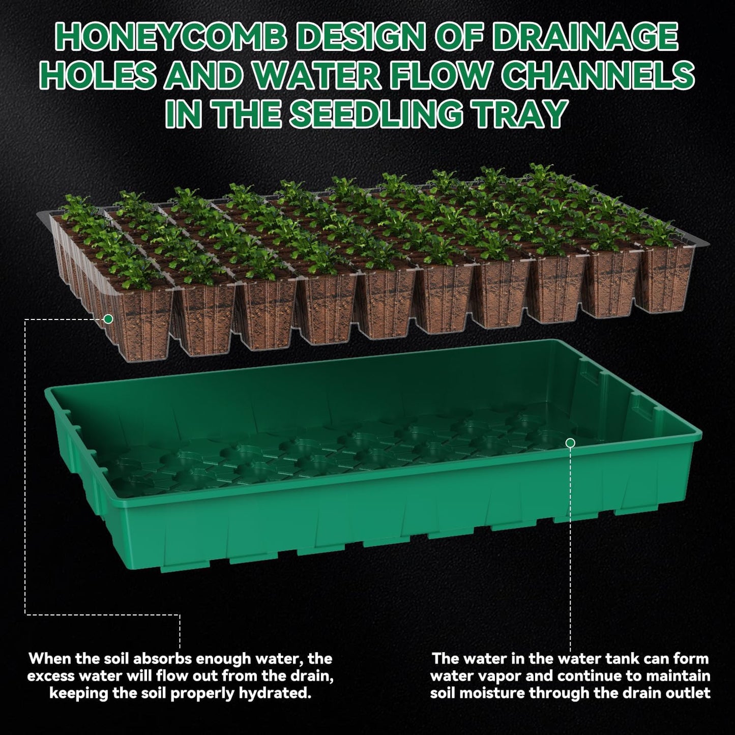 120 Cell Seed Starter Tray, Seed Starter Kit with Growth Light, 3.54-inch Humidity Dome Seedling Germinatio Starter Kit, Indoor Seed Germination Tray for Seed Reproduction and Seed Initiation