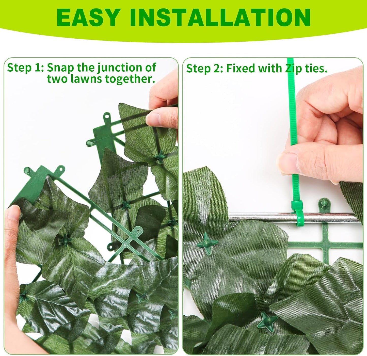 Artificial Ivy Privacy Fence Screen 60x100in Privacy Hedges Wall Faux UV-Anti Panel for Indoor Outdoor Garden Balcony Decor