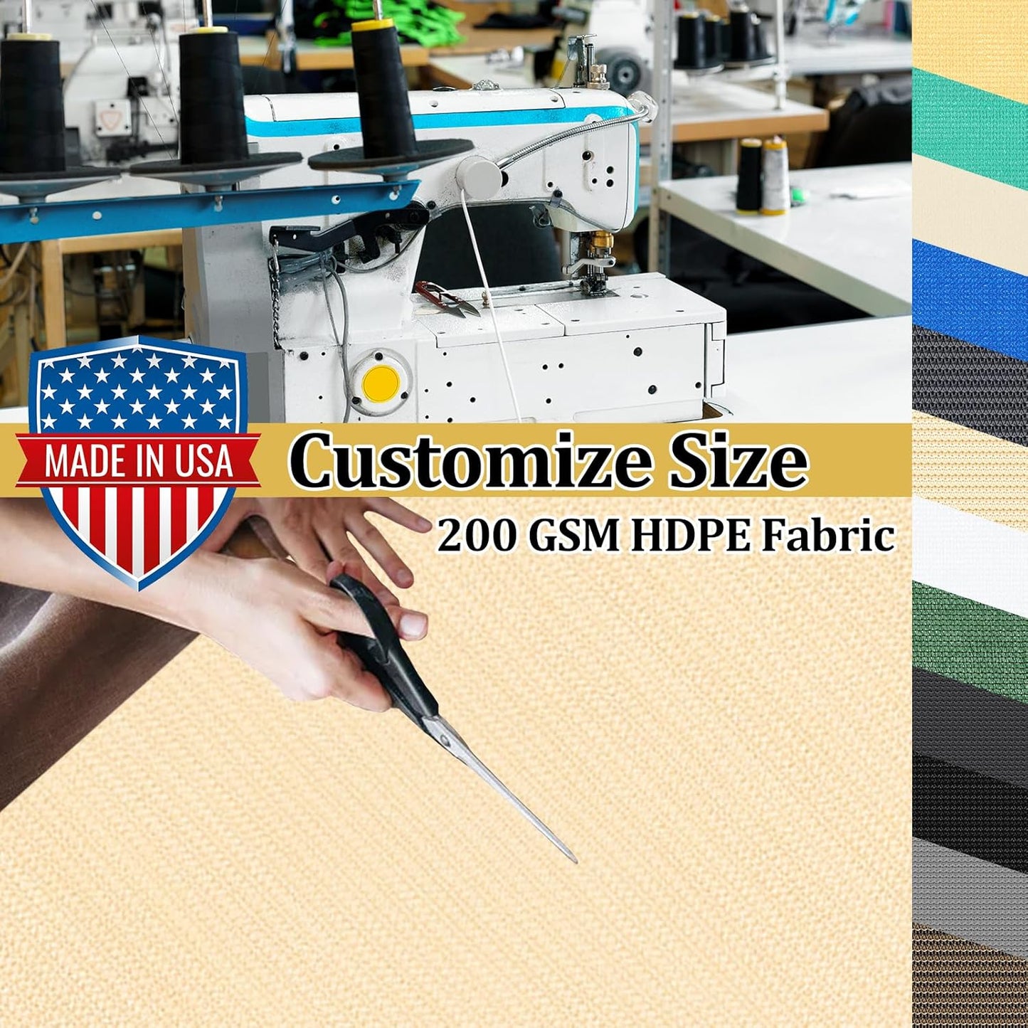 Shade&Beyond Customized Size 90% Sun Shade Cloth with Grommets, 8' X 16' Pergola Shade Cover Canopy, Mesh Tarp Sun Screens for Patio, Outdoor, Garden, Backyard GN01, Wheat