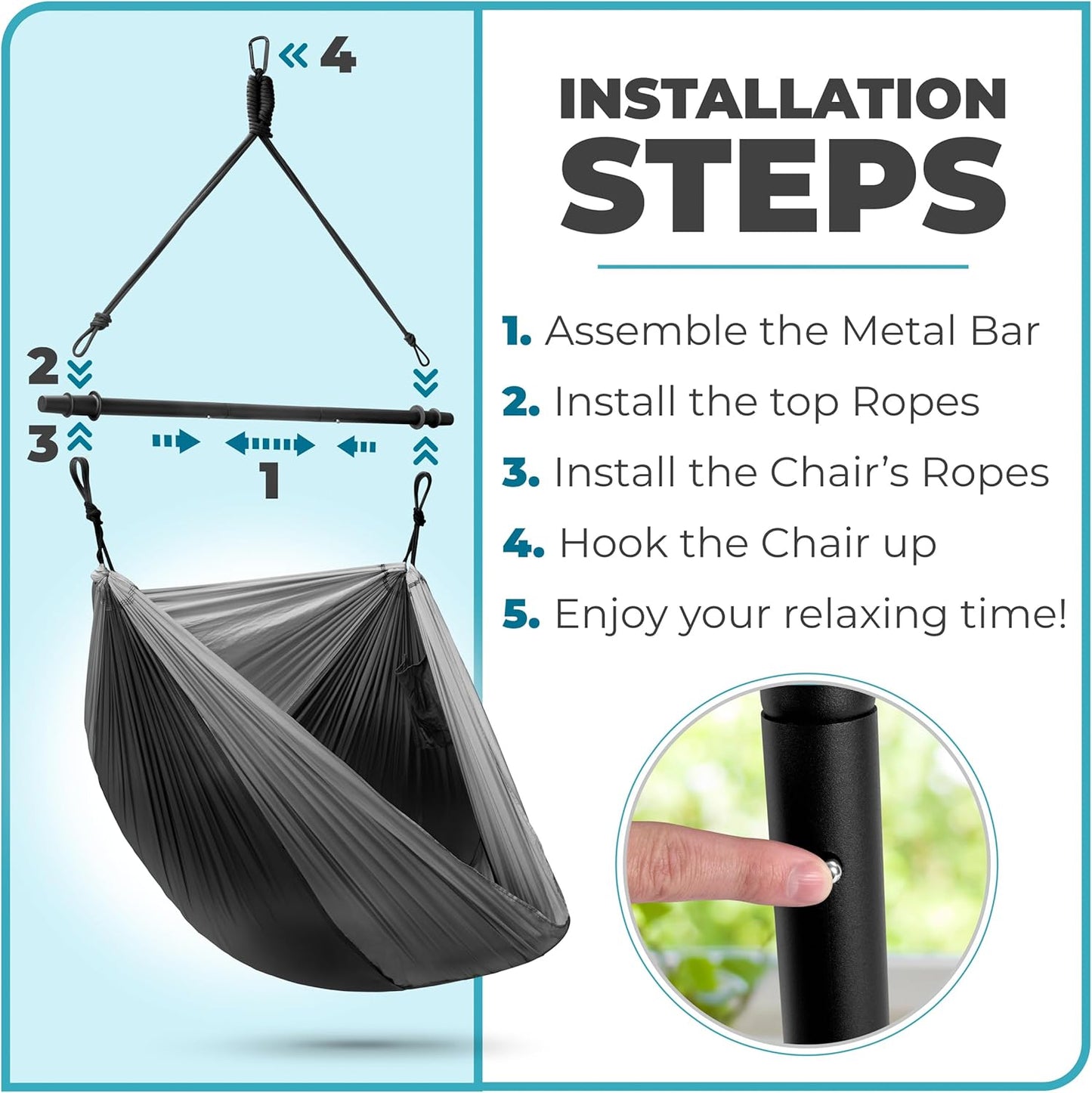 Sorbus Hanging Hammock Chair - Tree Pod Sensory Swing - Outdoor Camping Cacoon Chair - Collapsible and Lightweight Swings - Swinging Rocker Chairs for Camp, Travel, Hiking, Tent, Porch (500 lb Max)