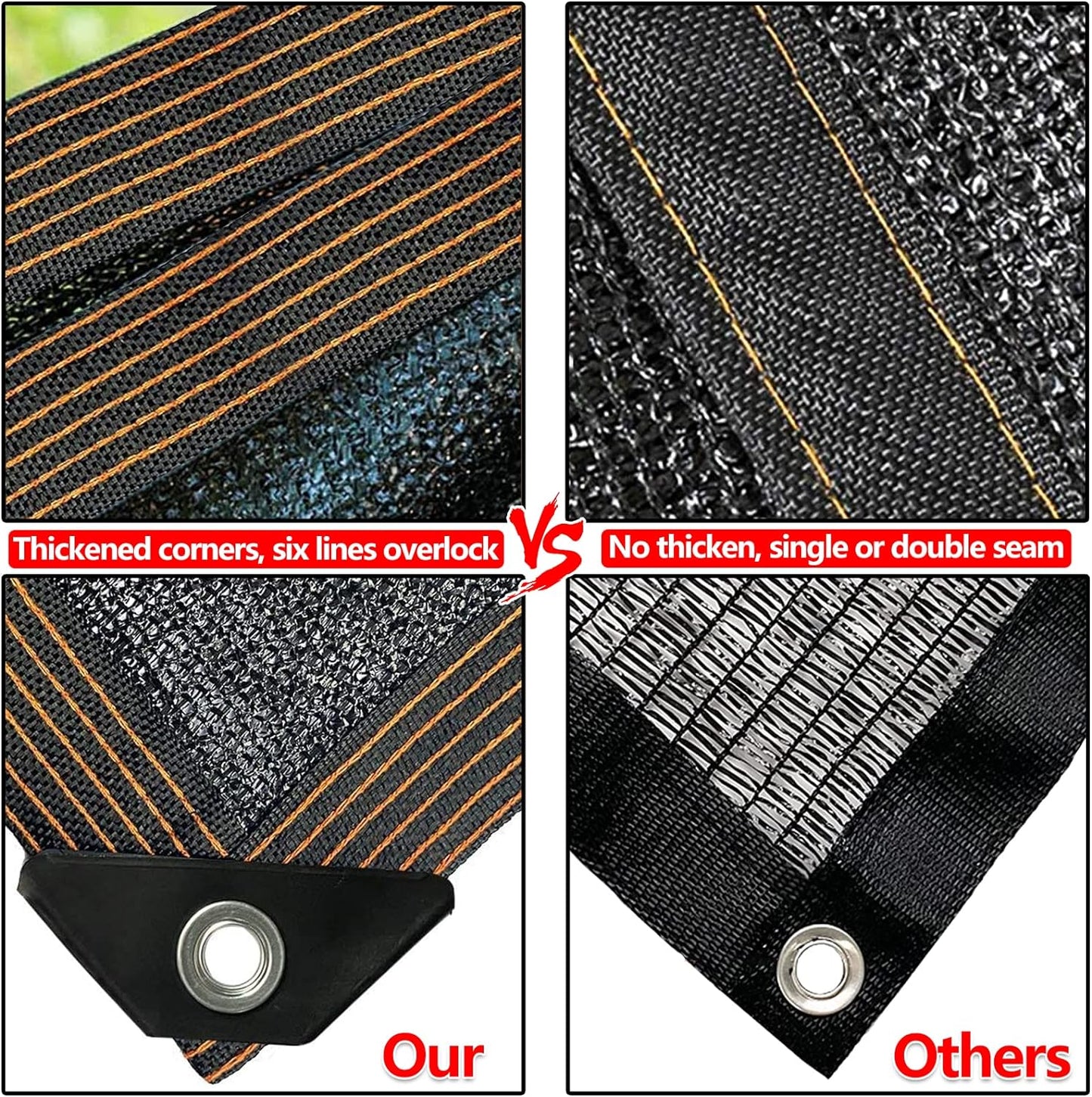 QLOFEI 18x18 FT Shade Cloth for Garden, 80-90% Sunblock Neting Cover with Grommets, Sun Screens for Patio Plants Greenhouse, Shade Cloth for Kennel Chicken Coop Pergola Outdoor