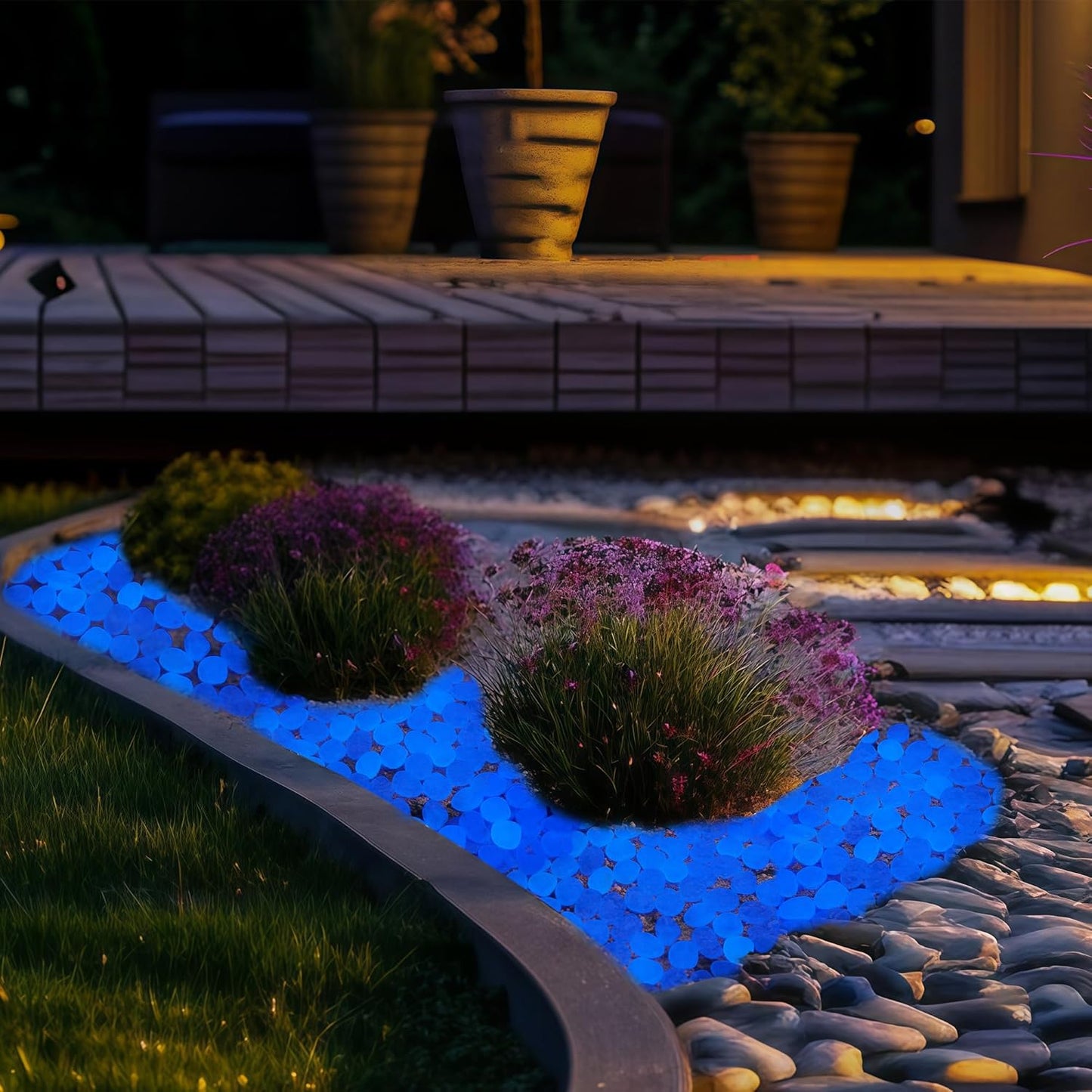 Glow in The Dark Fish Tank Rocks,Blue Glowing Rocks Stones Resin Glow in Dark Pebbles for Outdoor Garden, Fish Tank, Aquarium, Landscaping,Driveway Decoration,2.2 Lb