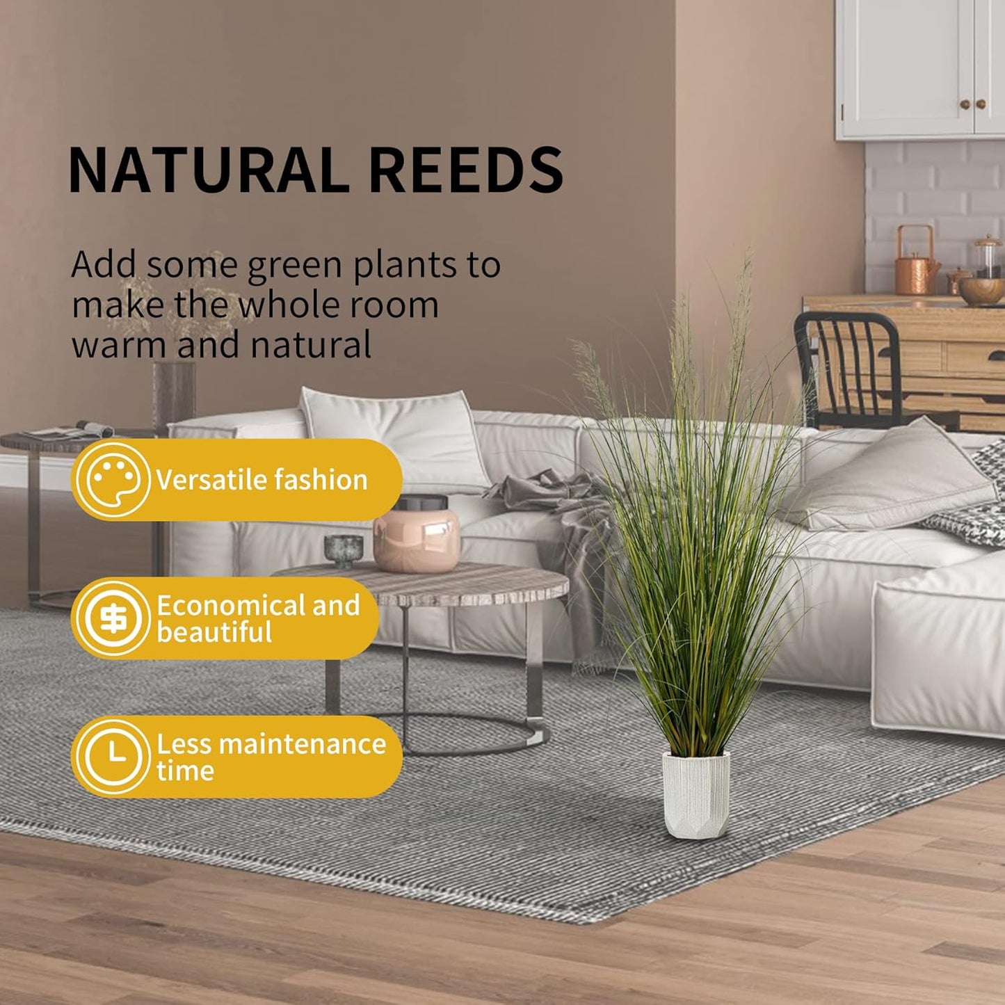 Artificial Plant 5ft Tall Artificial Grass Plant,Faux Plants Indoor Home Decorative Artificial Plants & Flowers in Pot Fake Plant, House Plant Indoor