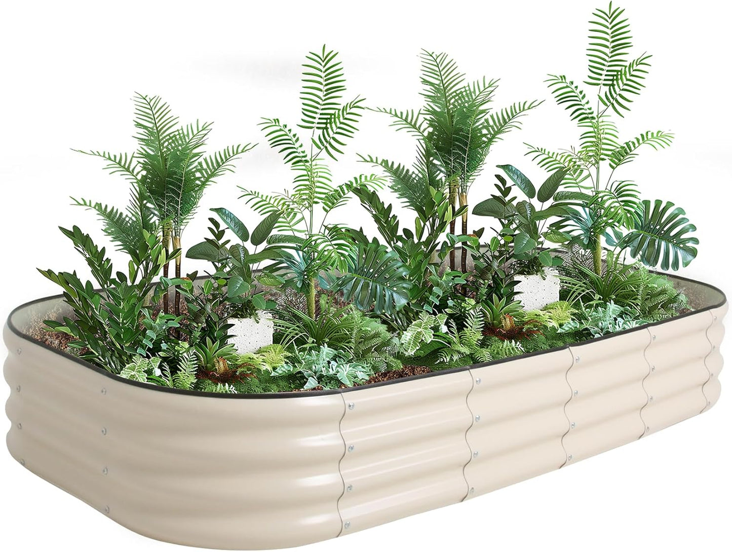 Galvanized Raised Garden Bed Kit Outdoor Metal Garden Planter Box for Backyard Gardening, Planting Vegetables, and Patio (70.8"x35.4"x11.8")