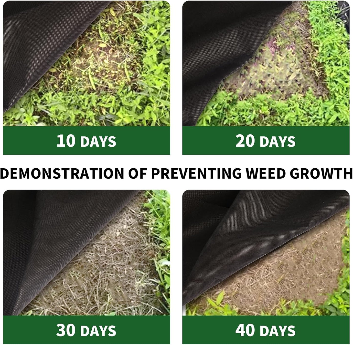 Non-Woven Weed Barrier Landscape Fabric, Durable Heavy-Duty Weed Removal Block, Easy to Set, Excellent Weed Control (3.2 oz) (3.2FT*98FT)