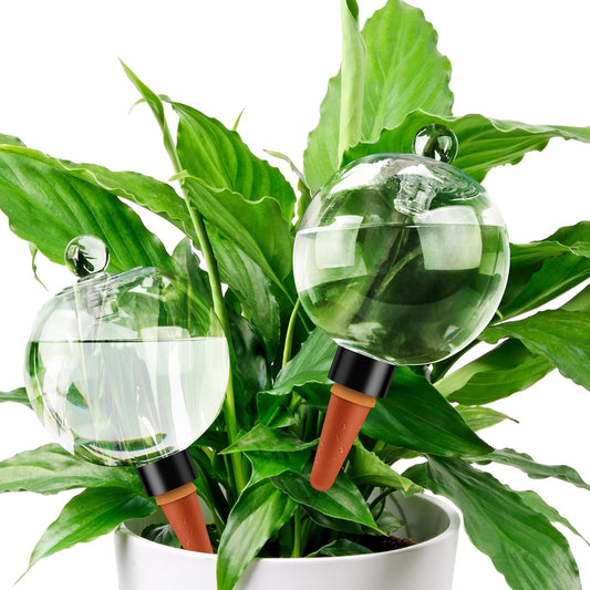 19 oz Extra Large Plant Self Watering Globes Top Fill, Plastic Water Bulbs, Slow Release Terracotta Self Watering Planter Insert, Plant Watering Devices System, Water Spikes Stakes, 2 Pack