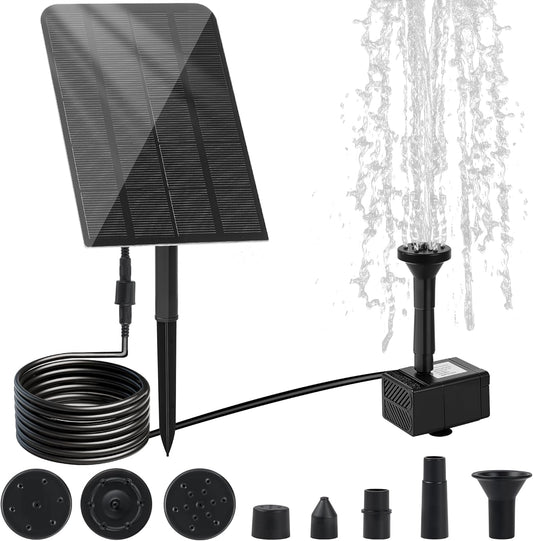 Solar Water Fountain for Bird Bath Solar Water Pump with Seperated Solar Panel 2.5w 5v Solar Powered Water Fountain for Small Pond Garden Water Feature Decoration
