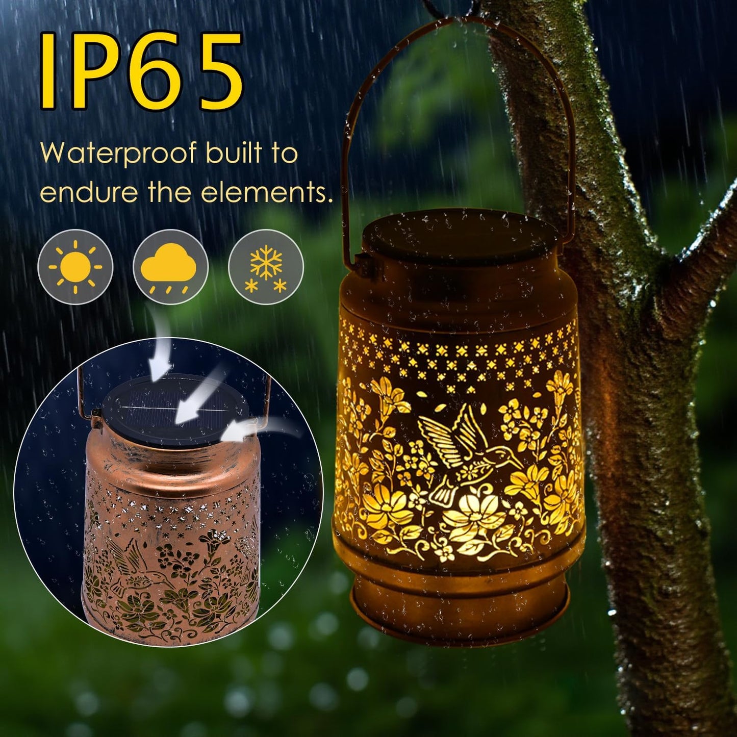 Solar Lanterns Outdoor Waterproof, Hummingbird Hanging Solar Lanterns Birthday Gifts for Women Mom Grandma, Garden Decor for Patio Yard Lawn Backyard Porch