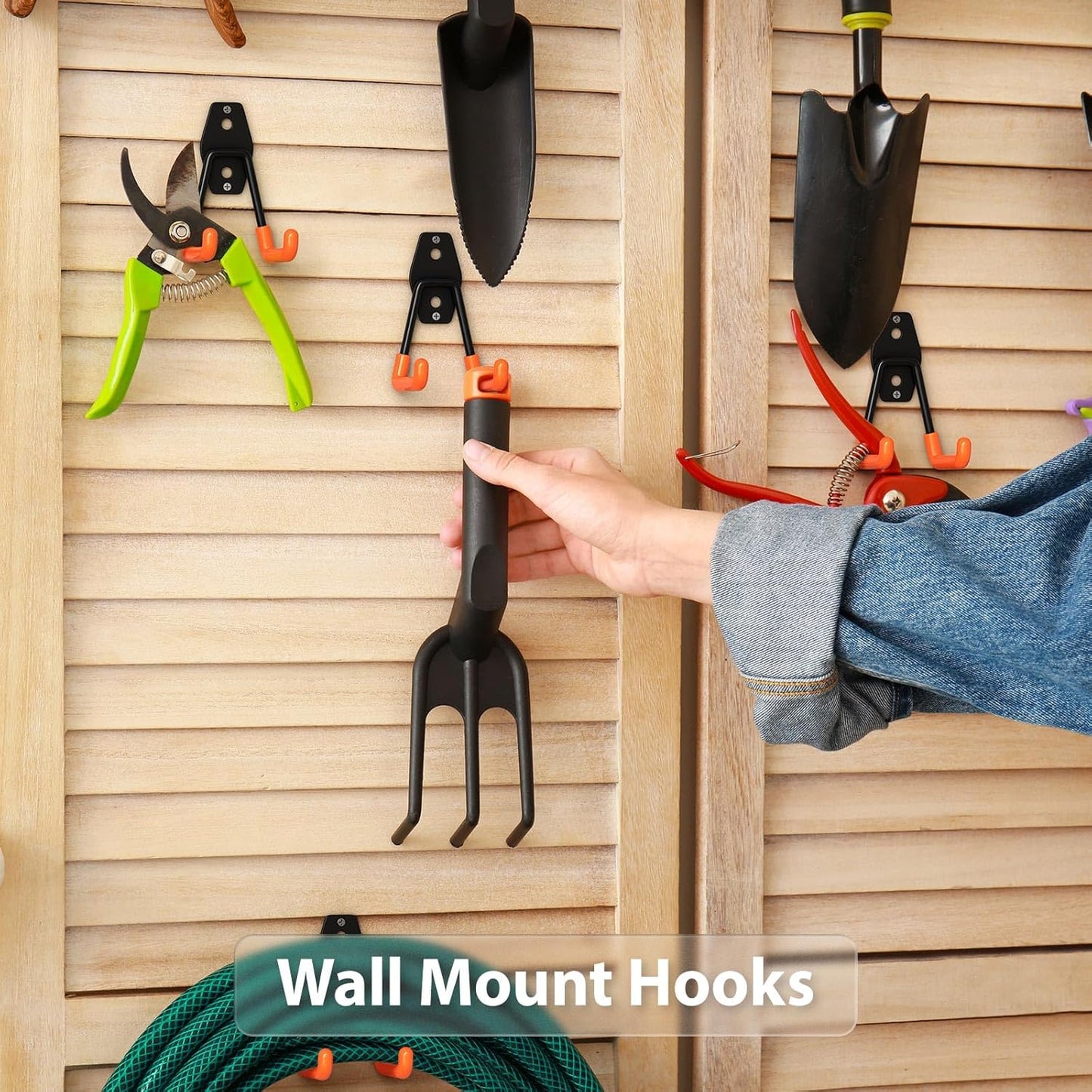 Utility Steel Wall Mount Heavy Duty Garage Hooks with Anti-Slip Coating,Storage More Yard,Garden and Power Tools and for Hanging Hose,Ladder and Bike(4 Pack 4.5x2.75 inch)