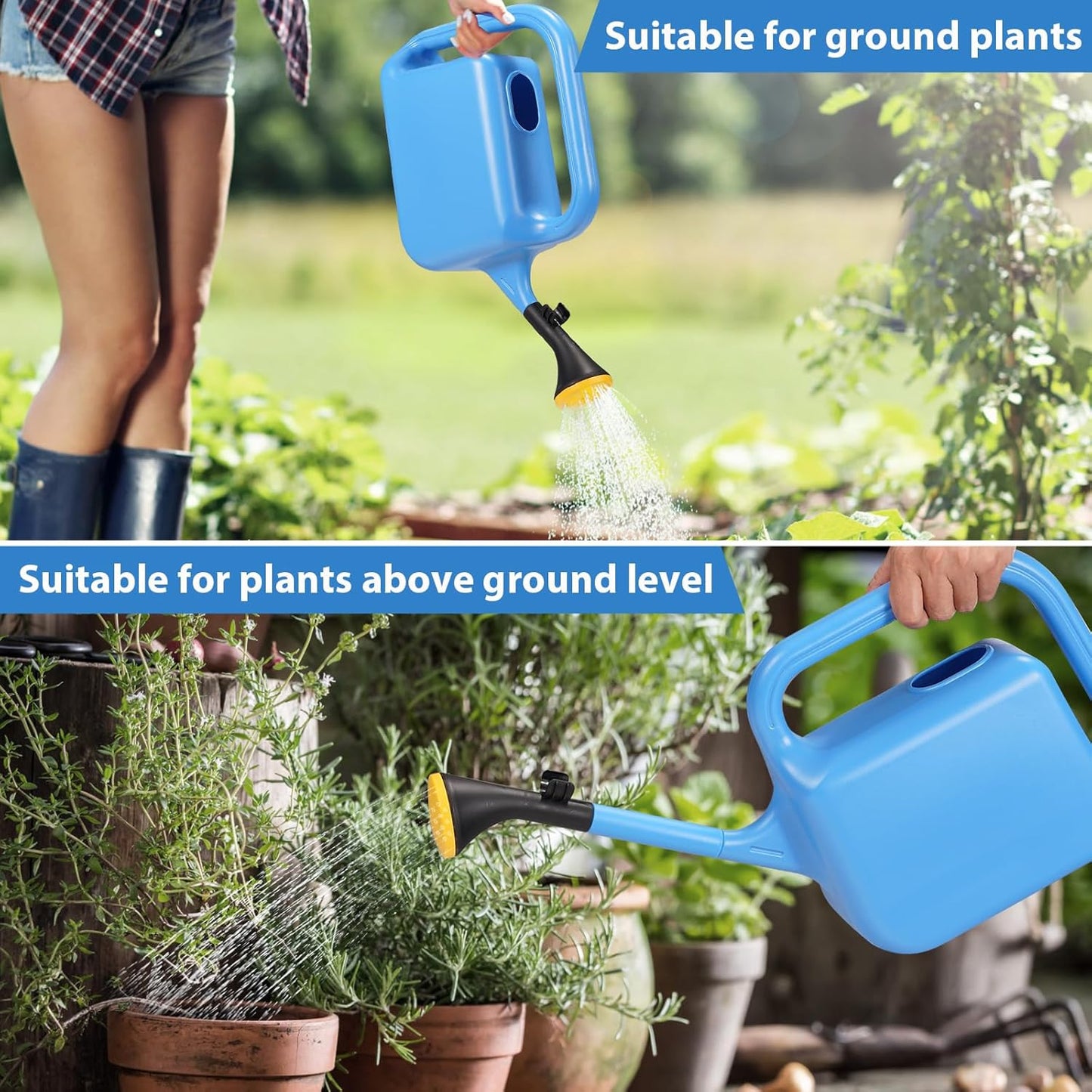 Outdoor Watering Can for Plants Indoor Watering Can for Houseplants 3/4 Gallon 3L (Blue)