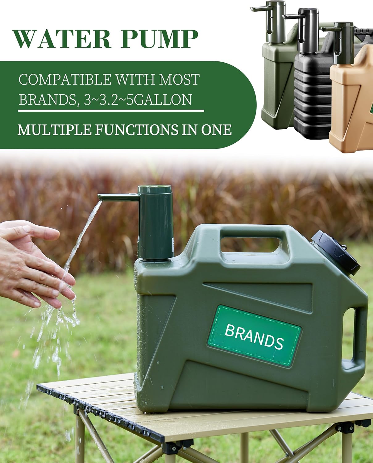 3.5 Gallon Water Jug(14.5x13.3x6in), Overlanding Gear Water Containers Spigot, Camping Essential Truly Leak-Proof Press Faucet Black Water Tank,BPA Free Portable Water Storage for Outdoors Hiking RV