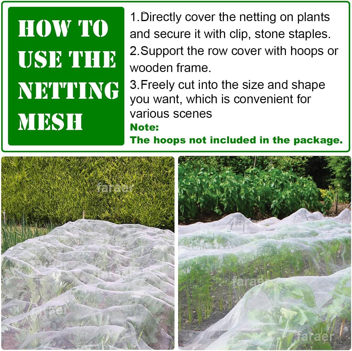Garden Netting, Plant Covers 4x10Ft Net Ultra Fine Mesh Protection Netting for Vegetable Plants Fruits Flowers Crops Greenhouse Row Cover Raised Bed Barrier Screen Protection Net Cover