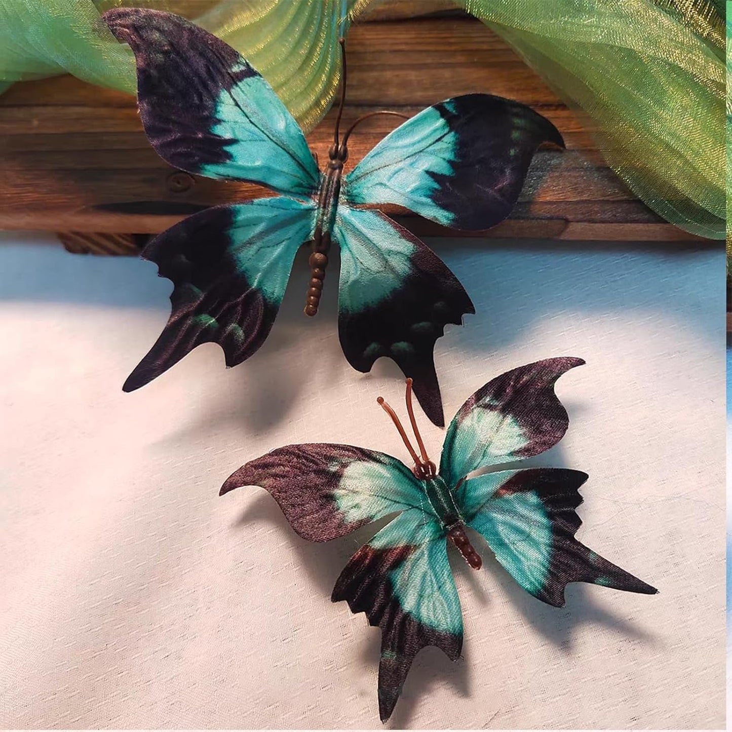 Artificial Butterfly, 3D Artificial Butterfly Clips,Silk Floral Butterflies, Suitable for Home Decoration, Flower Arrangement and Foil The Festive Atmosphere (8 Pcs)
