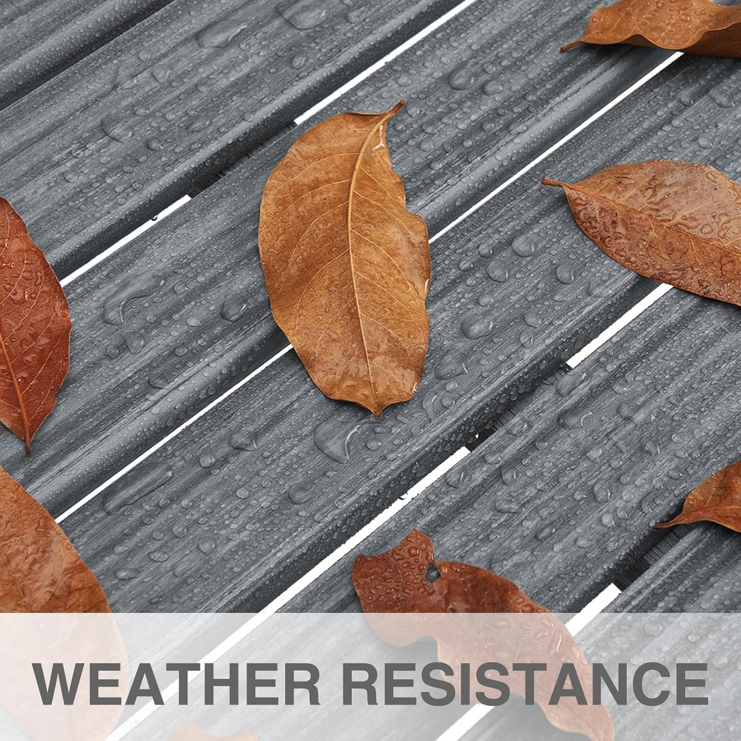 Outdoor Bench, 2-Person Garden Bench, Poly Lumber Patio Bench for Outdoors, Porch, and Park (Dark Grey)