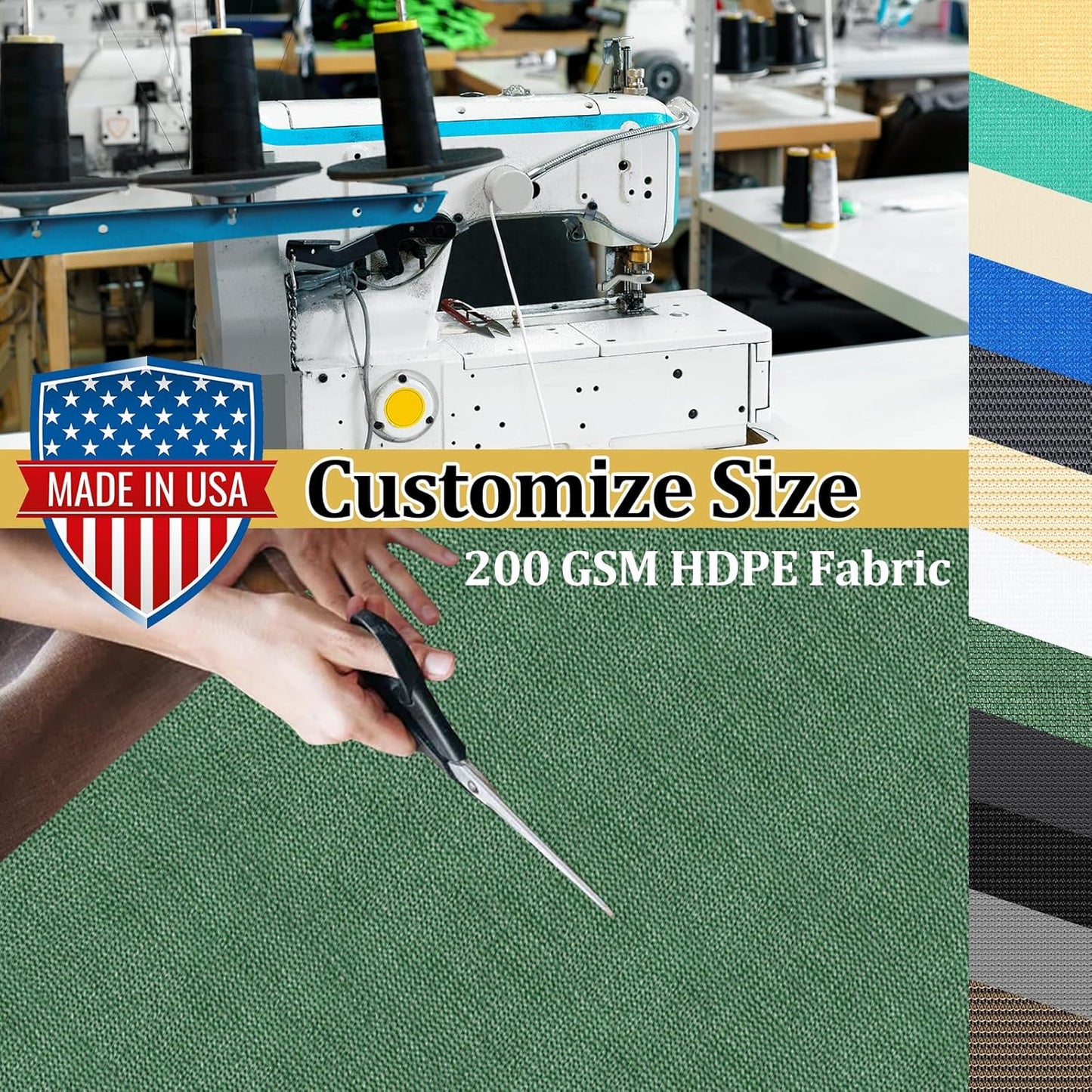 Shade&Beyond Customized Size 90% Sun Shade Cloth with Grommets, 4' X 20' Pergola Shade Cover Canopy, Mesh Tarp Sun Screens for Patio, Outdoor, Garden, Backyard GN01, Green