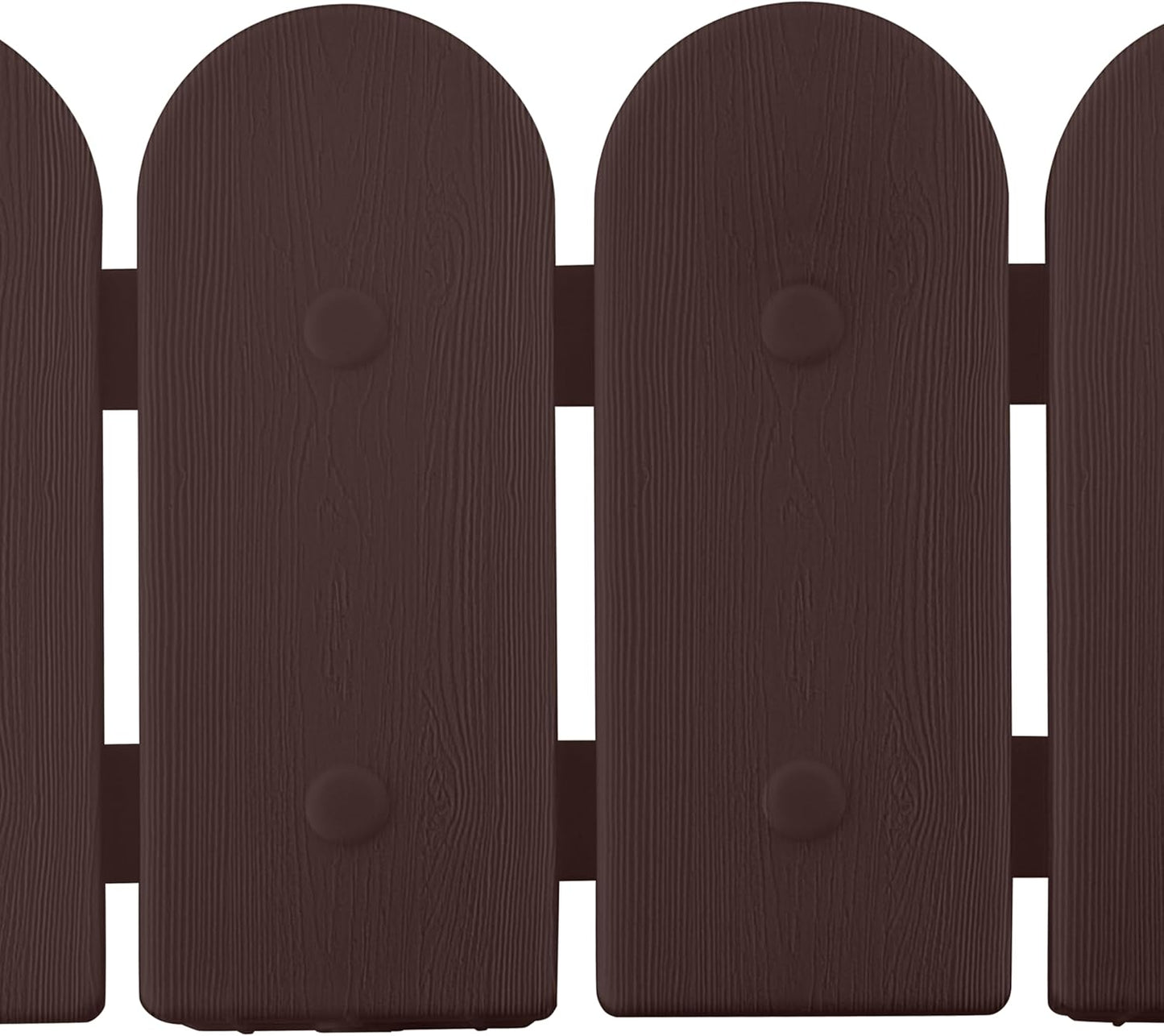 Evelyne Garden Border Plastic Edging: Wooden Fence Design - 8pcs Brown Yard Landscaping Fence Liner Lawn Edge Barrier - 10ft Kit of Decorative Lawn Panels Elements -Landscaping Edging-GMT-10374-A08